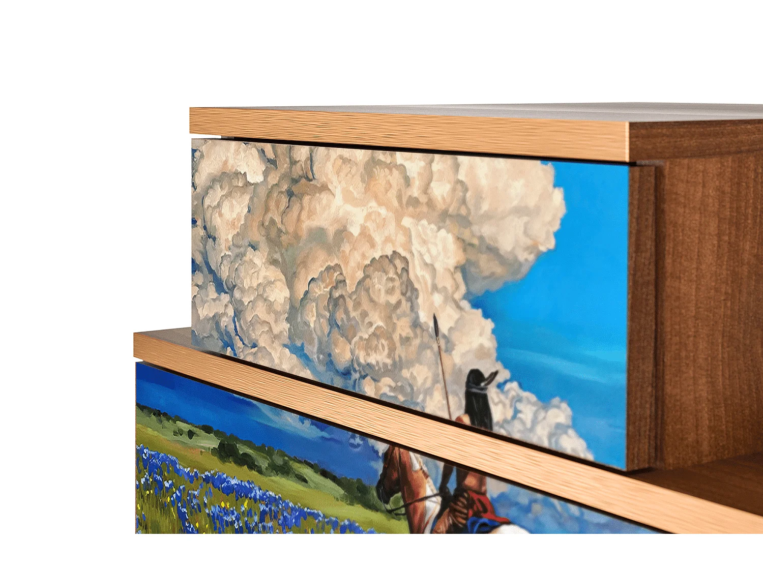 Table de nuit - 58х58х41 cm - NS1 - Thunderheads by Dean, Noyer