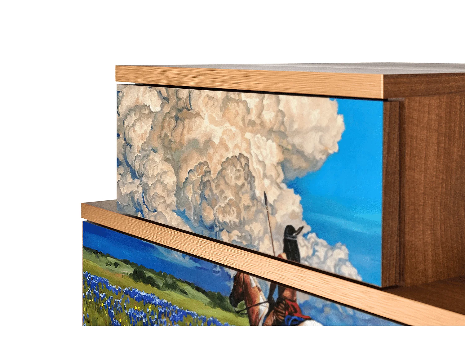 Stolik nocny - 58х58х41 cm - NS1 - Thunderheads by Dean, Orzech