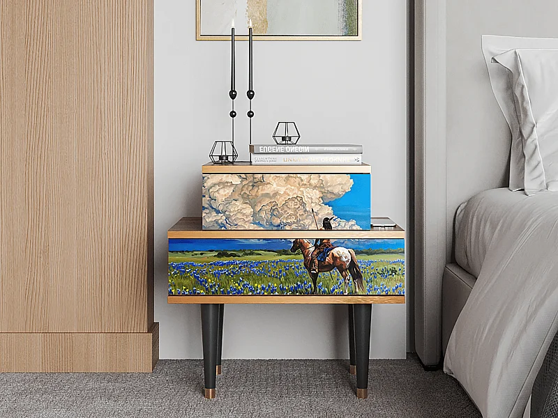 Table de nuit - 58х58х41 cm - NS1 - Thunderheads by Dean, Noyer