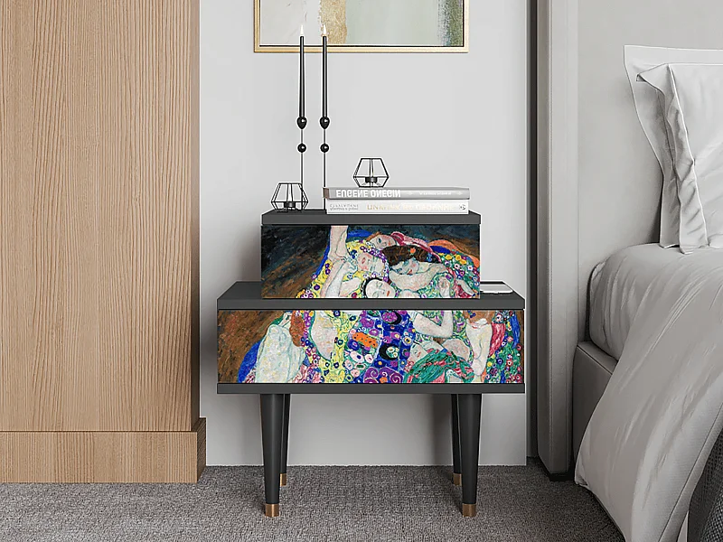 Comodino - 58х58х41 cm - NS1 - The Maiden by Klimt, Antracite