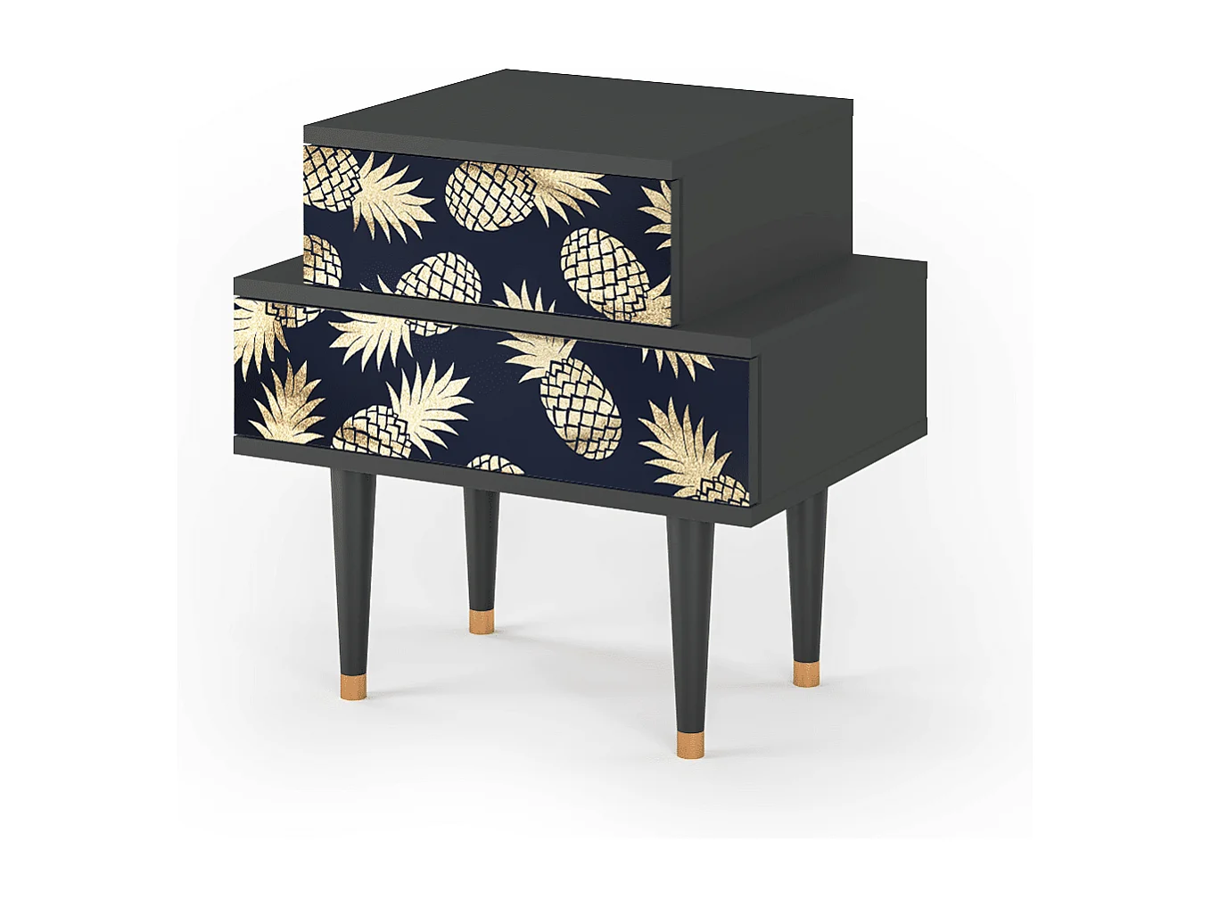 Table de nuit - 58х58х41 cm - NS1 - Sunny Pineaple, Anthracite