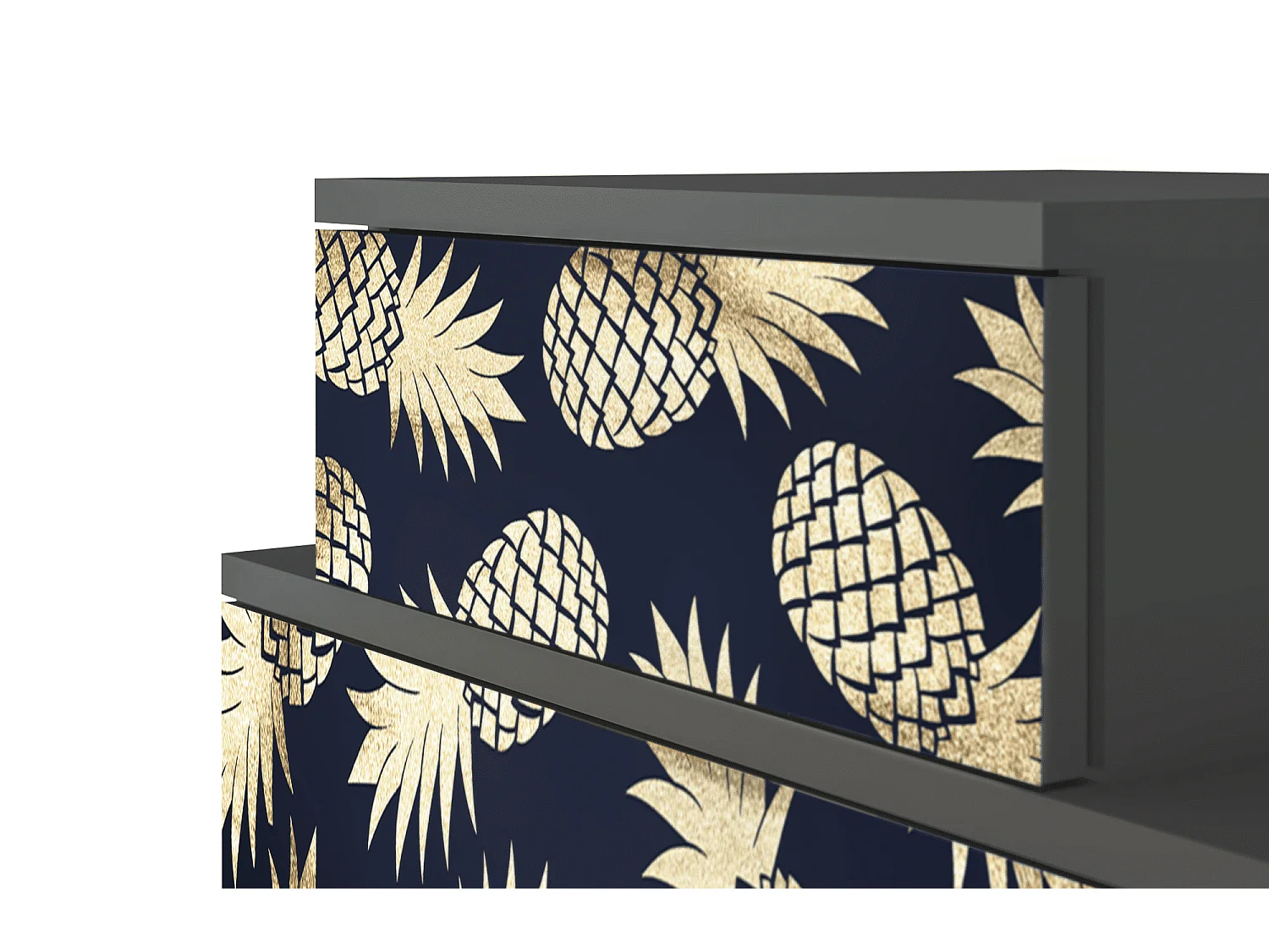 Table de nuit - 58х58х41 cm - NS1 - Sunny Pineaple, Anthracite