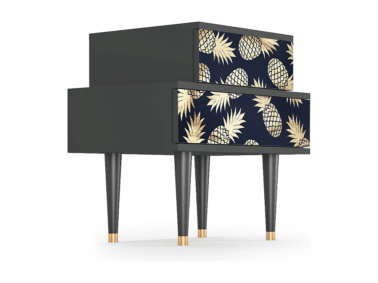 Table de nuit - 58х58х41 cm - NS1 - Sunny Pineaple, Anthracite