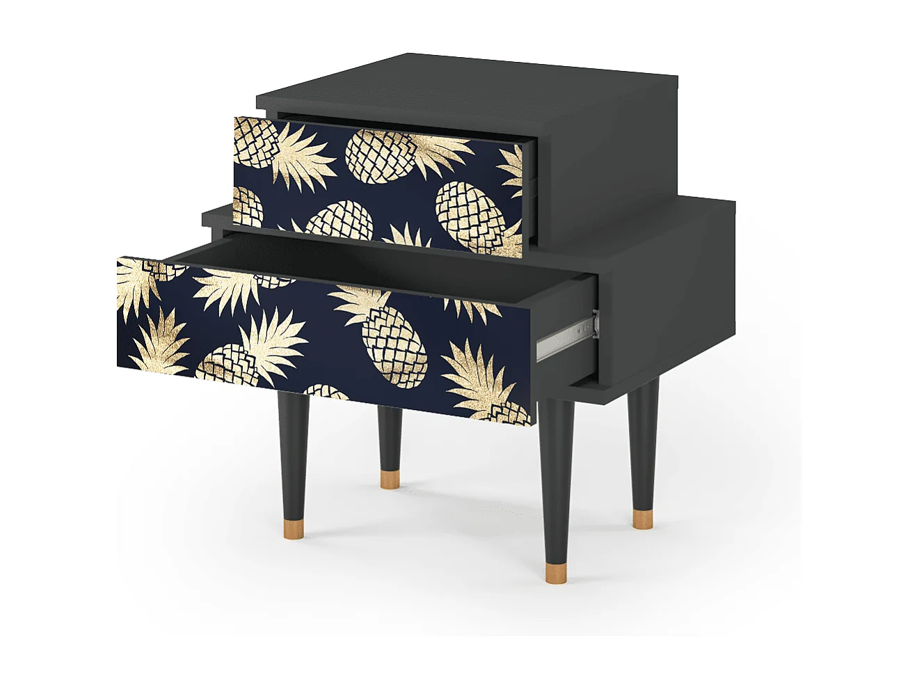 Table de nuit - 58х58х41 cm - NS1 - Sunny Pineaple, Anthracite