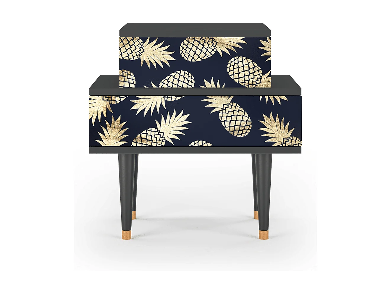 Stolik nocny - 58х58х41 cm - NS1 - Sunny Pineaple, Antracyt