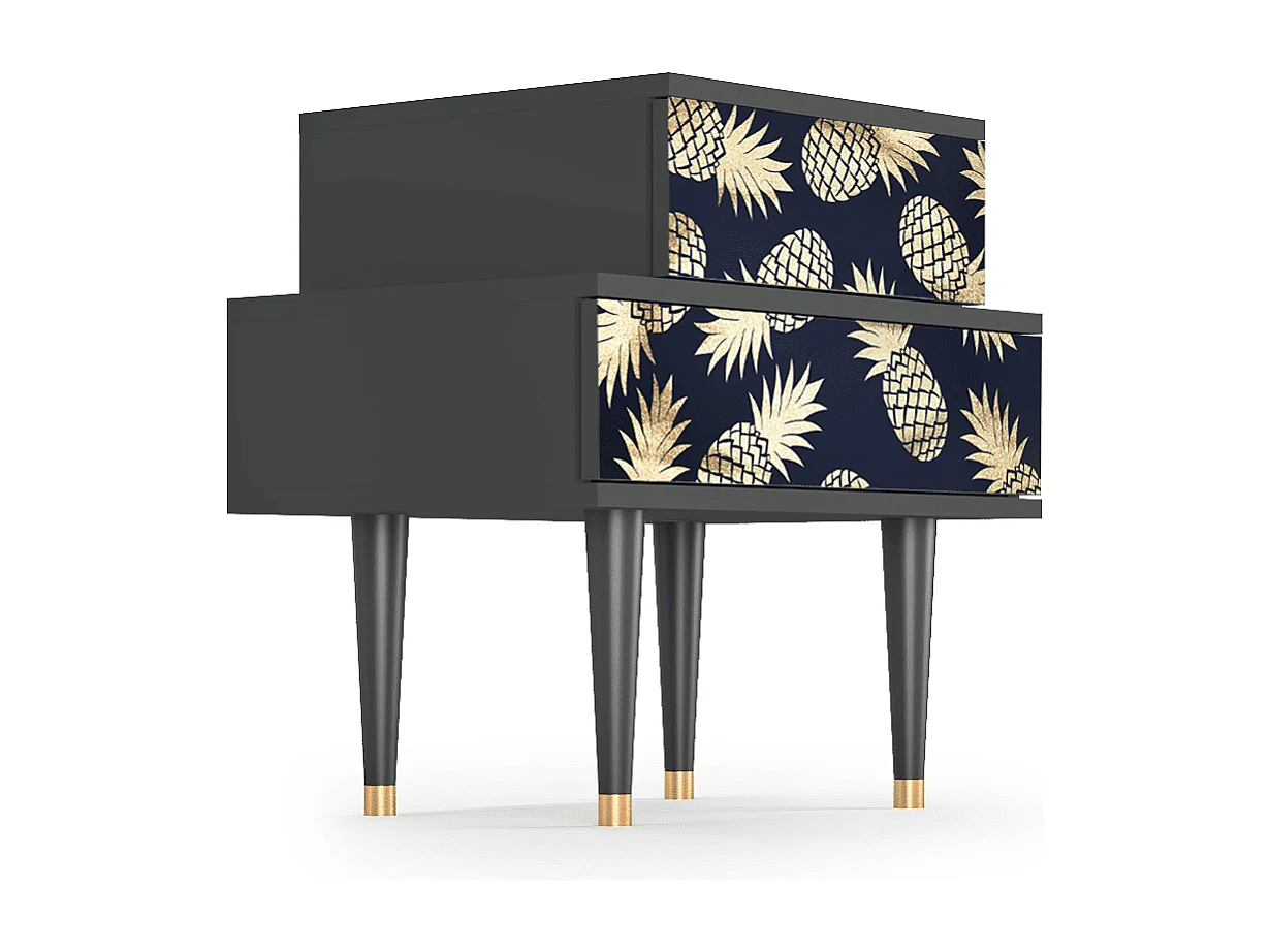 Stolik nocny - 58х58х41 cm - NS1 - Sunny Pineaple, Antracyt