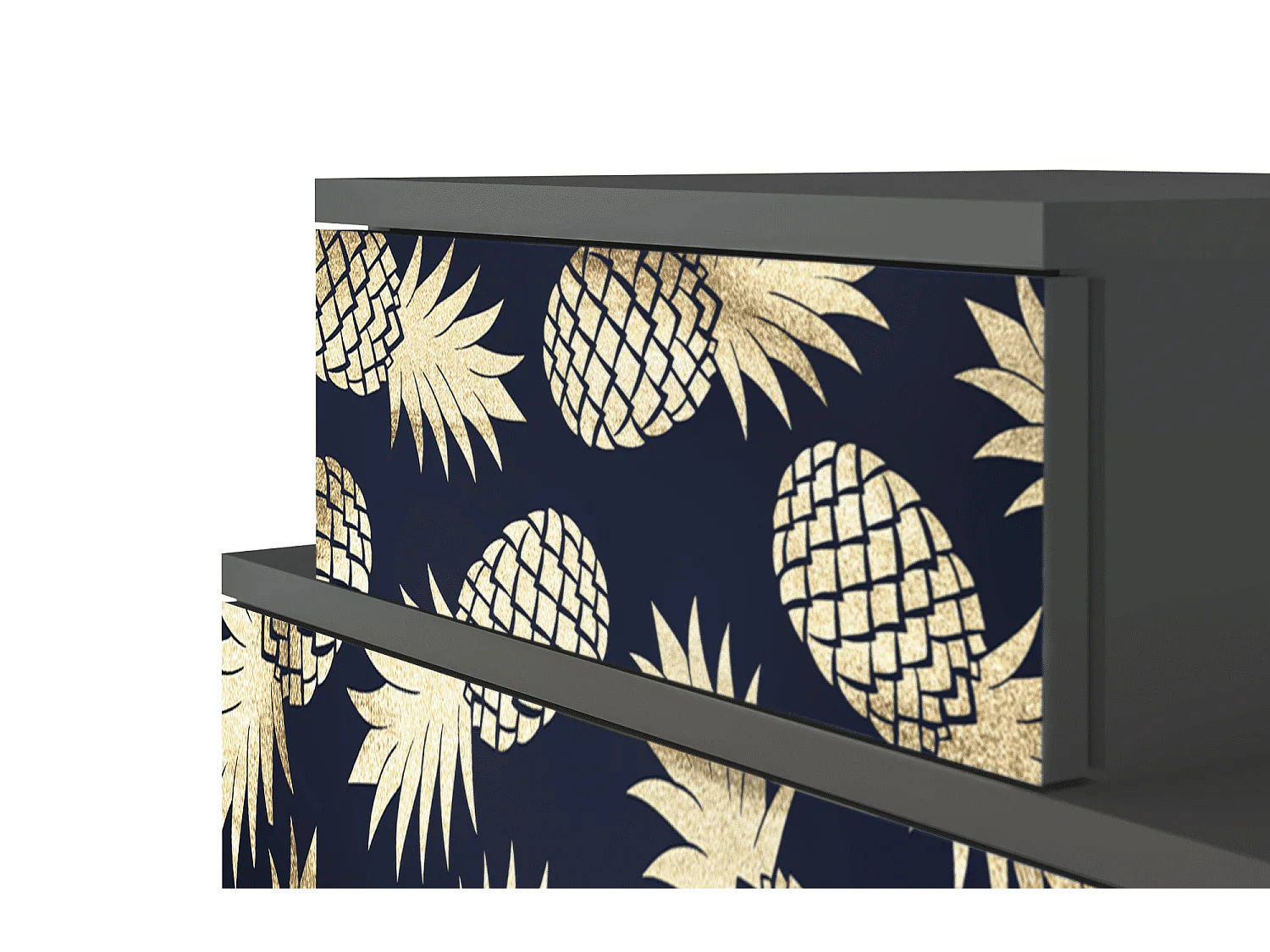 Stolik nocny - 58х58х41 cm - NS1 - Sunny Pineaple, Antracyt