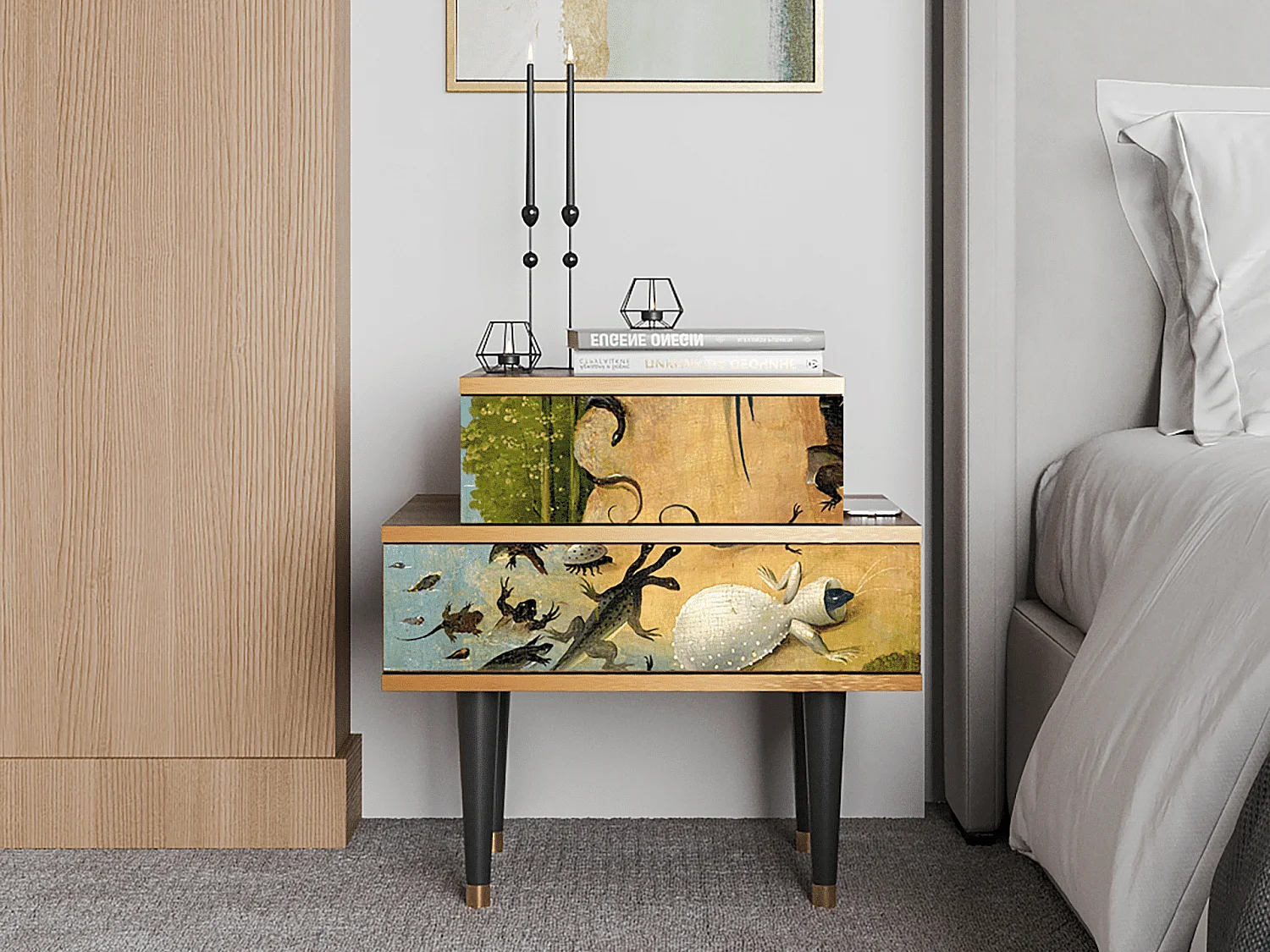 Table de nuit - 58х58х41 cm - NS1 - The Garden by Bosch, Noyer