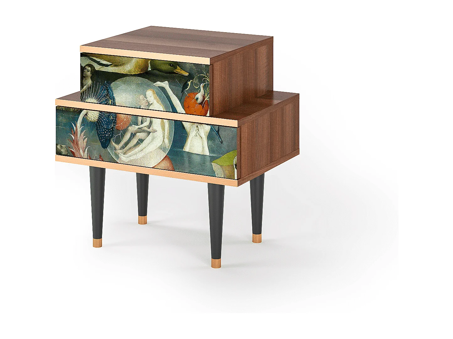 Stolik nocny - 58х58х41 cm - NS1 - The Garden by Bosch, Orzech