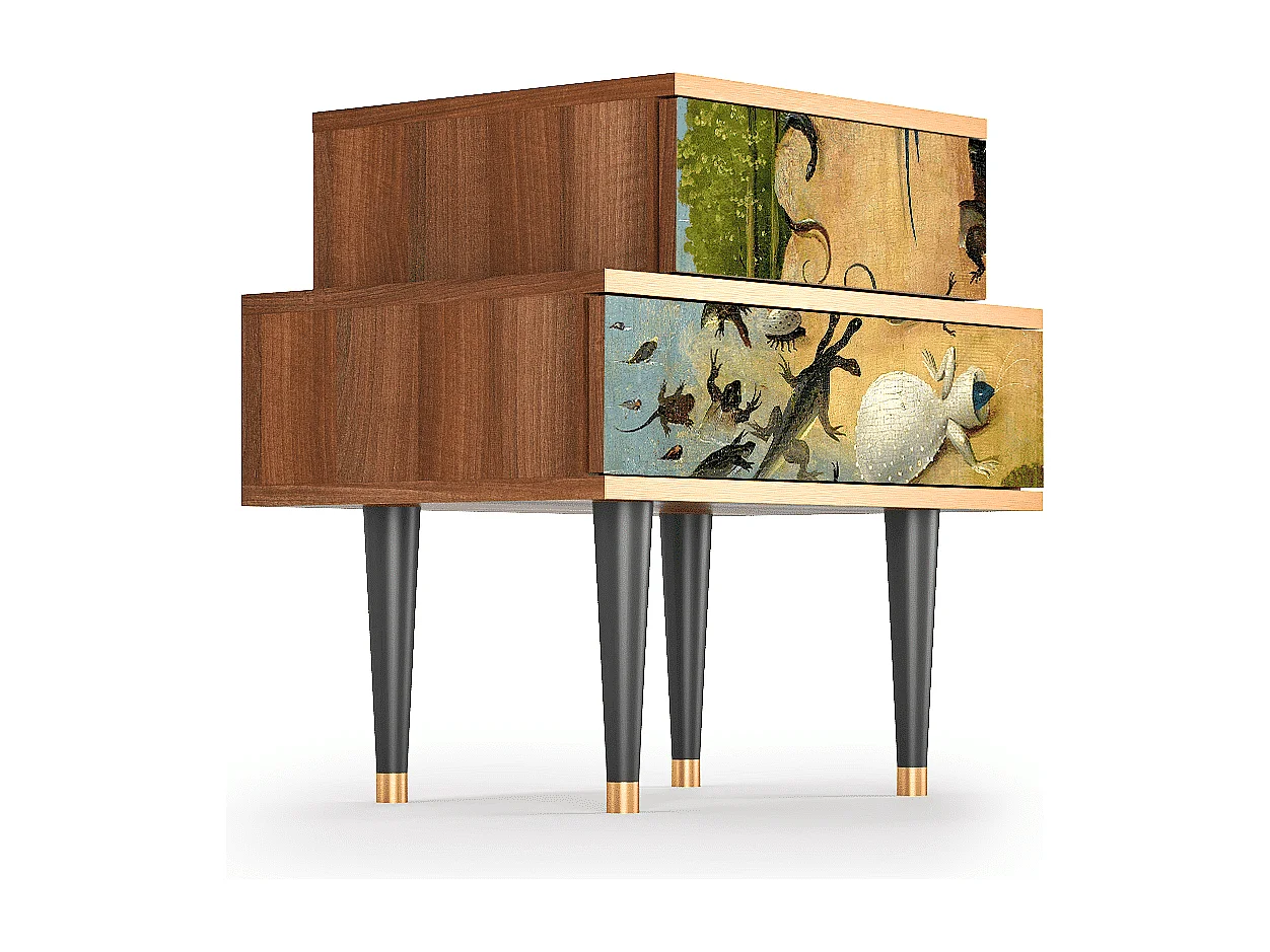 Stolik nocny - 58х58х41 cm - NS1 - The Garden by Bosch, Orzech