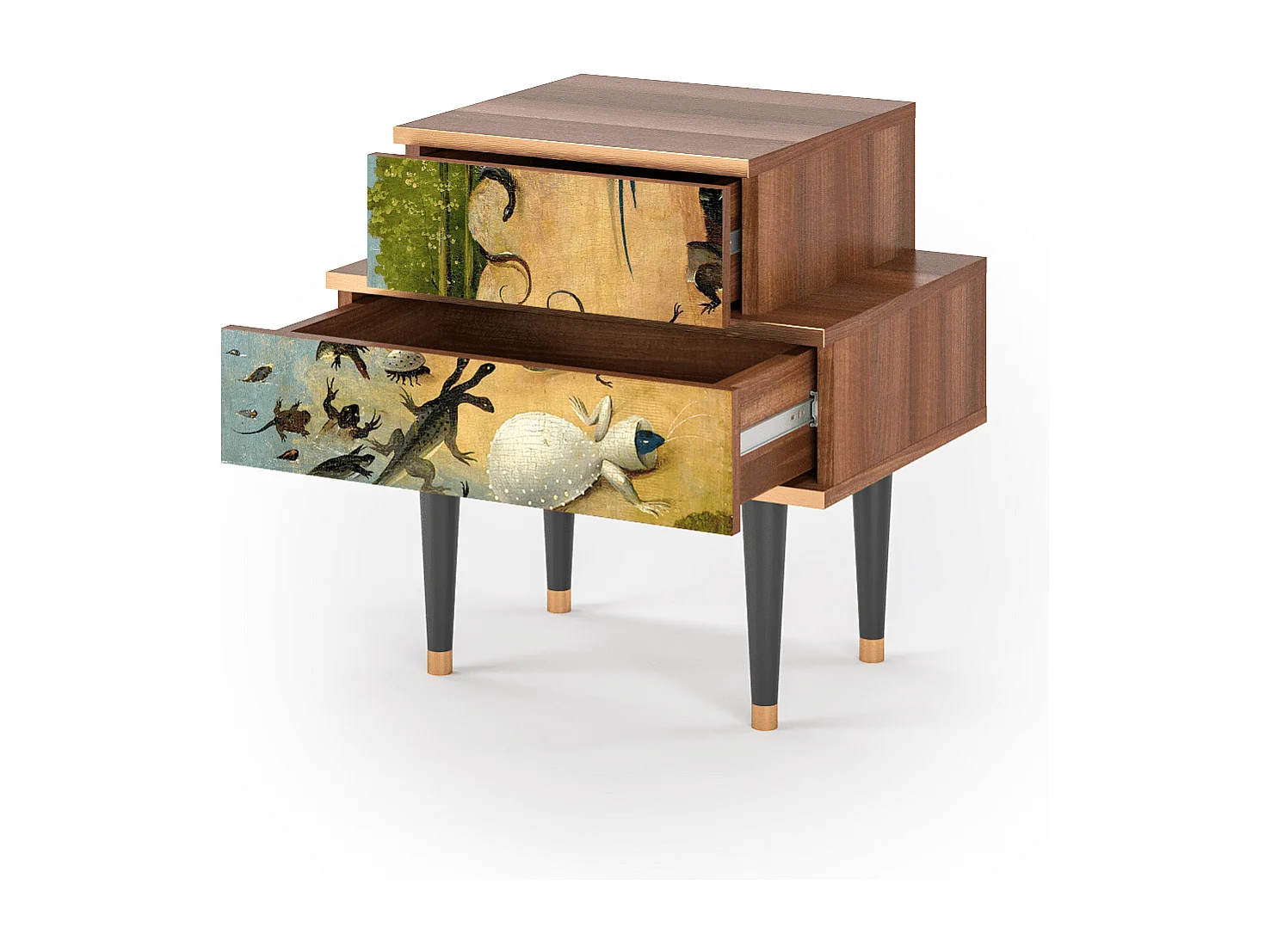 Stolik nocny - 58х58х41 cm - NS1 - The Garden by Bosch, Orzech