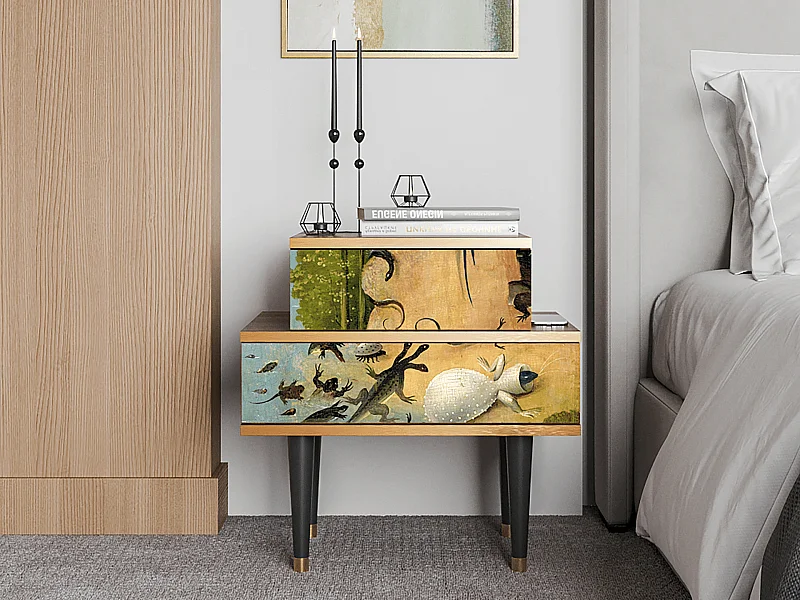 Stolik nocny - 58х58х41 cm - NS1 - The Garden by Bosch, Orzech