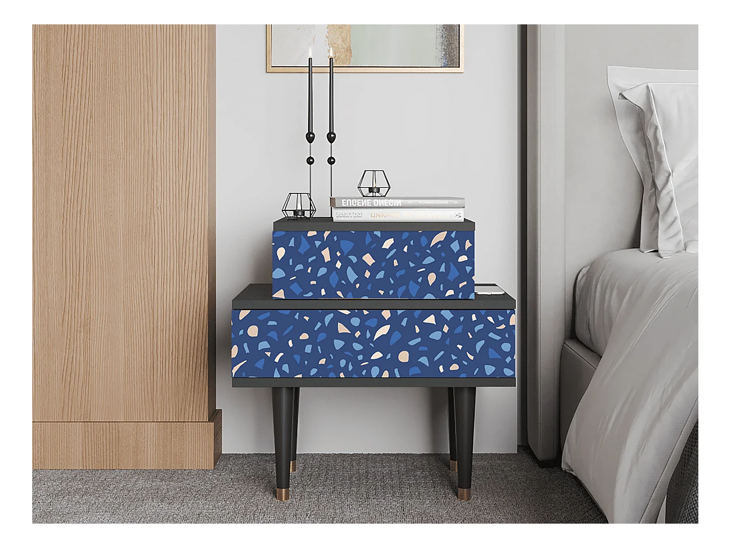 Table de nuit - 58х58х41 cm - NS1 - Soap Whirpool, Anthracite