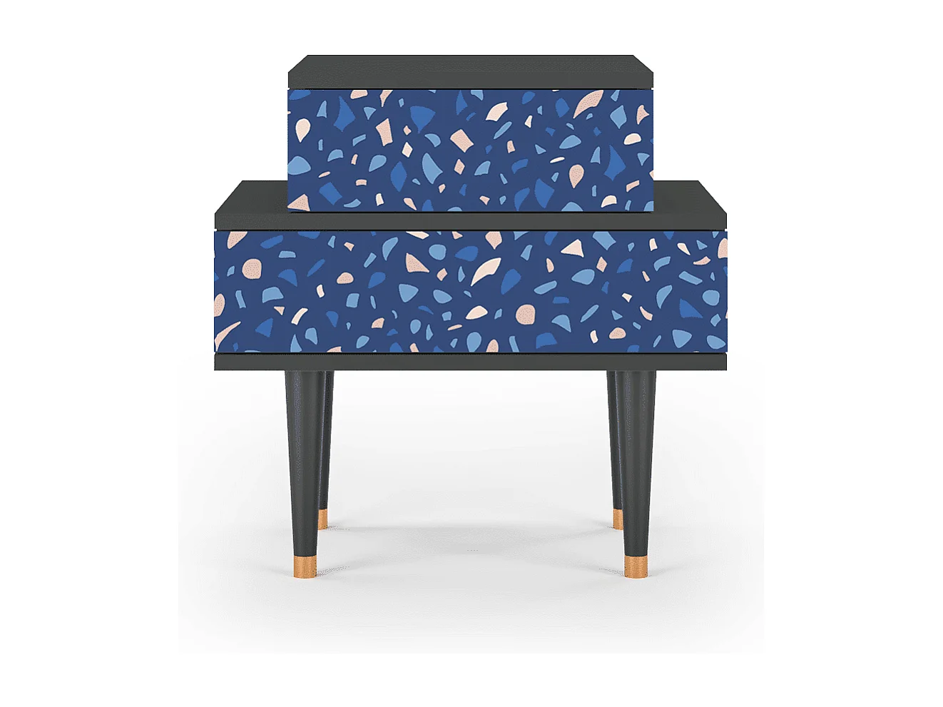 Stolik nocny - 58х58х41 cm - NS1 - Soap Whirpool, Antracyt