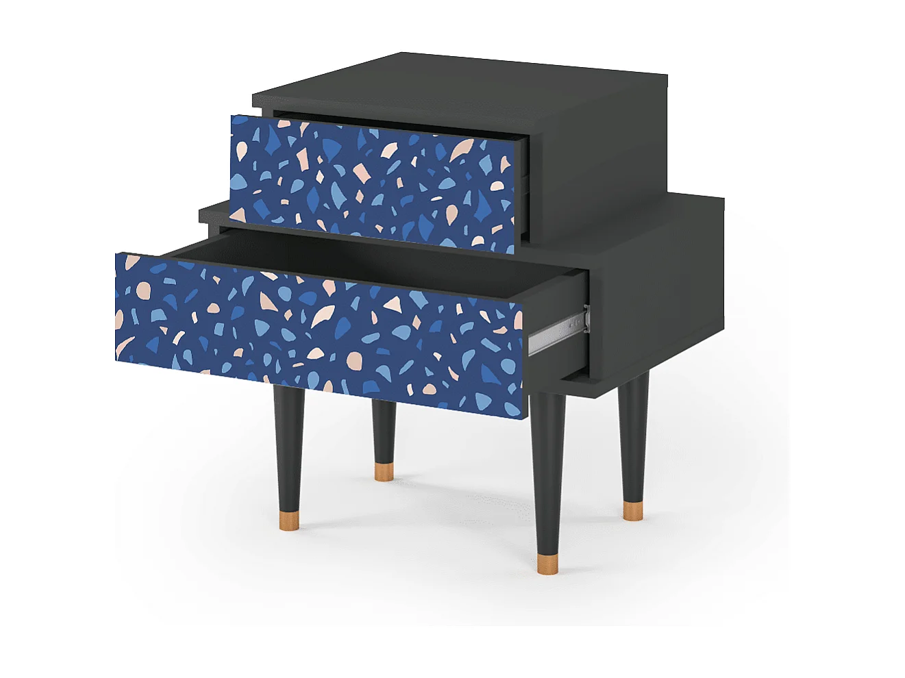 Stolik nocny - 58х58х41 cm - NS1 - Soap Whirpool, Antracyt