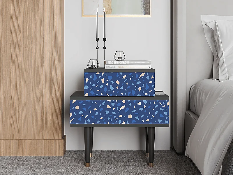 Stolik nocny - 58х58х41 cm - NS1 - Soap Whirpool, Antracyt