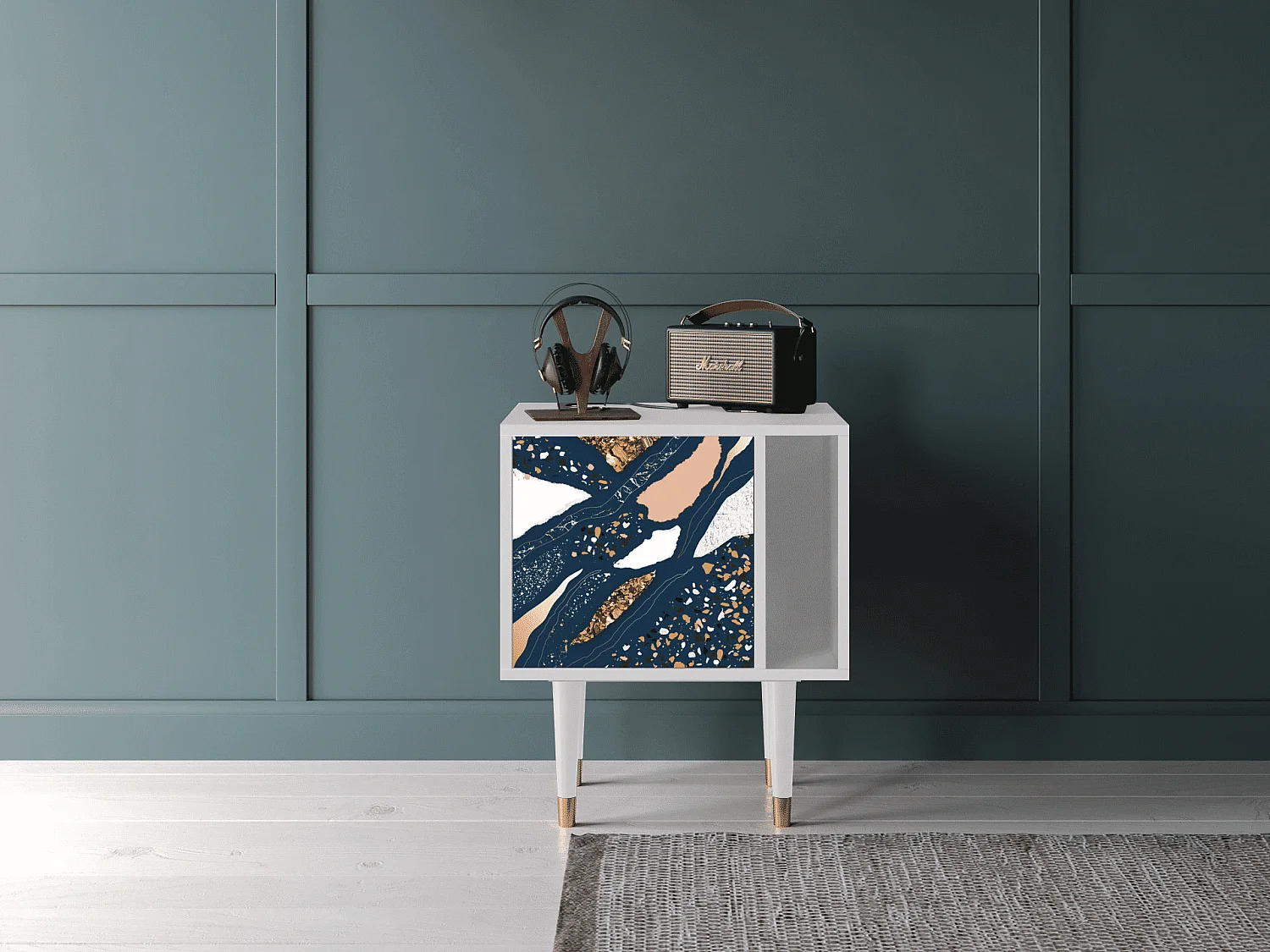 Mesita de noche - 57х69х48 cm - S2 - Nude Iceberg, Blanco