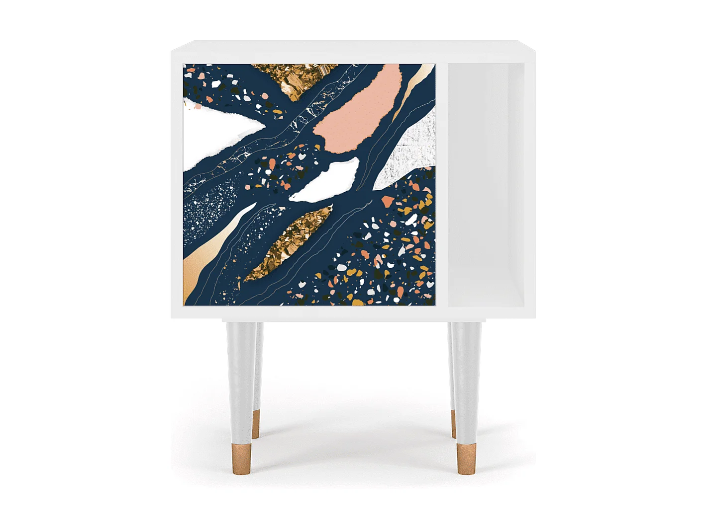 Mesita de noche - 57х69х48 cm - S2 - Nude Iceberg, Blanco