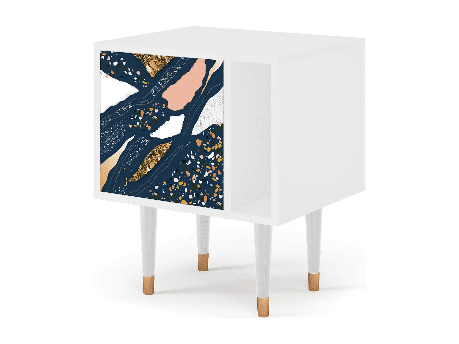 Mesita de noche - 57х69х48 cm - S2 - Nude Iceberg, Blanco