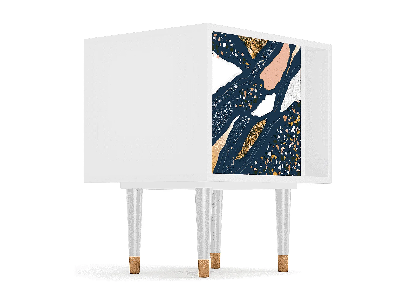 Stolik nocny - 57х69х48 cm - S2 - Nude Iceberg, Biały