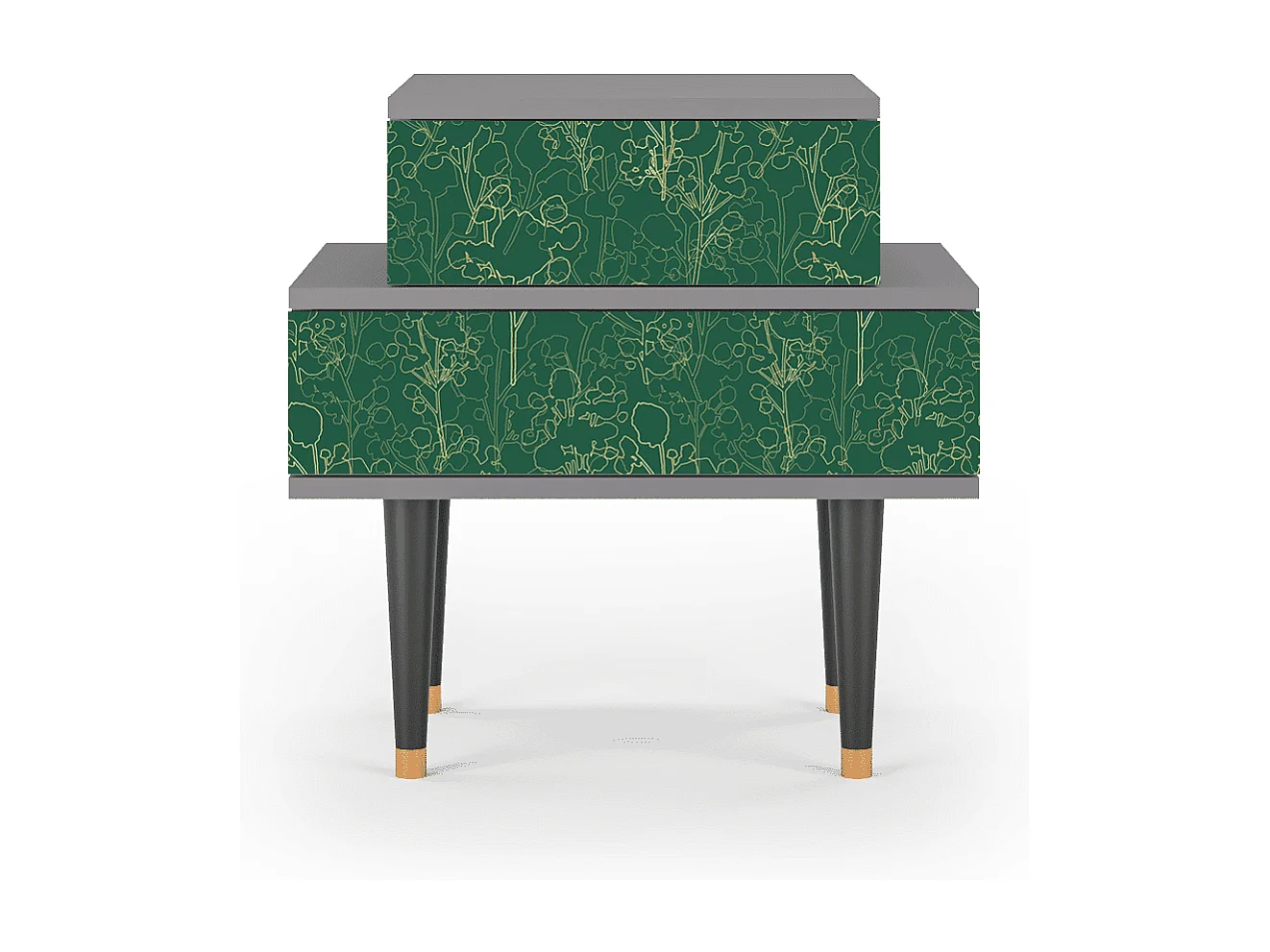 Comodino - 58х58х41 cm - NS1 - Emerald Forest, Grigio