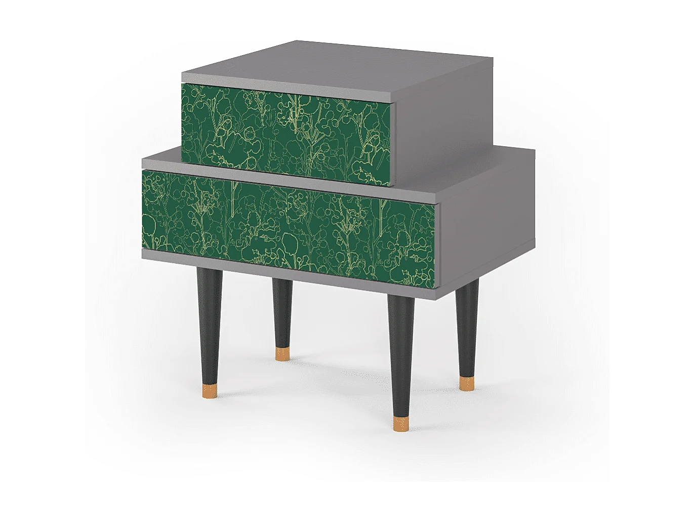 Table de nuit - 58х58х41 cm - NS1 - Emerald Forest, Gris