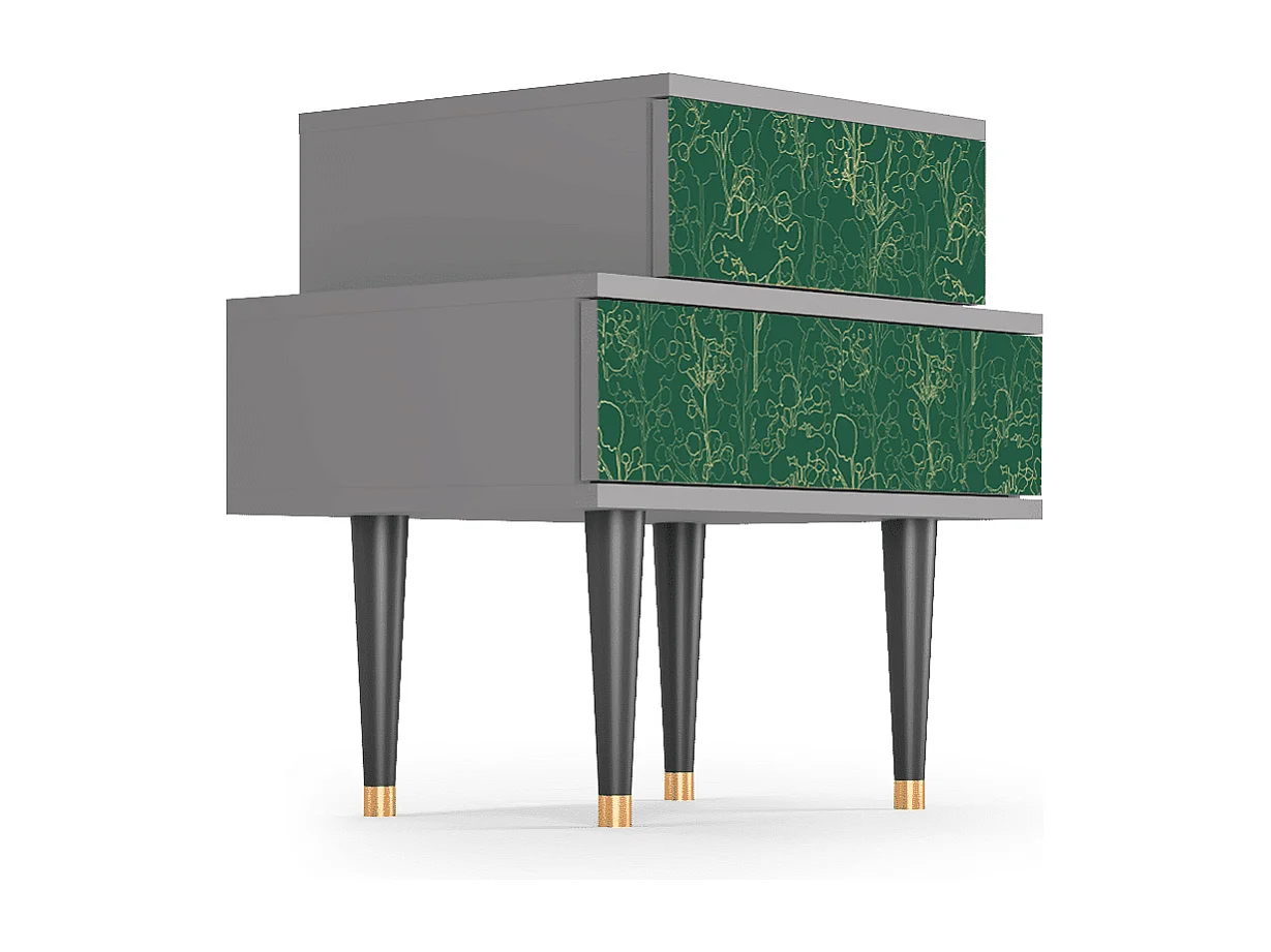 Table de nuit - 58х58х41 cm - NS1 - Emerald Forest, Gris