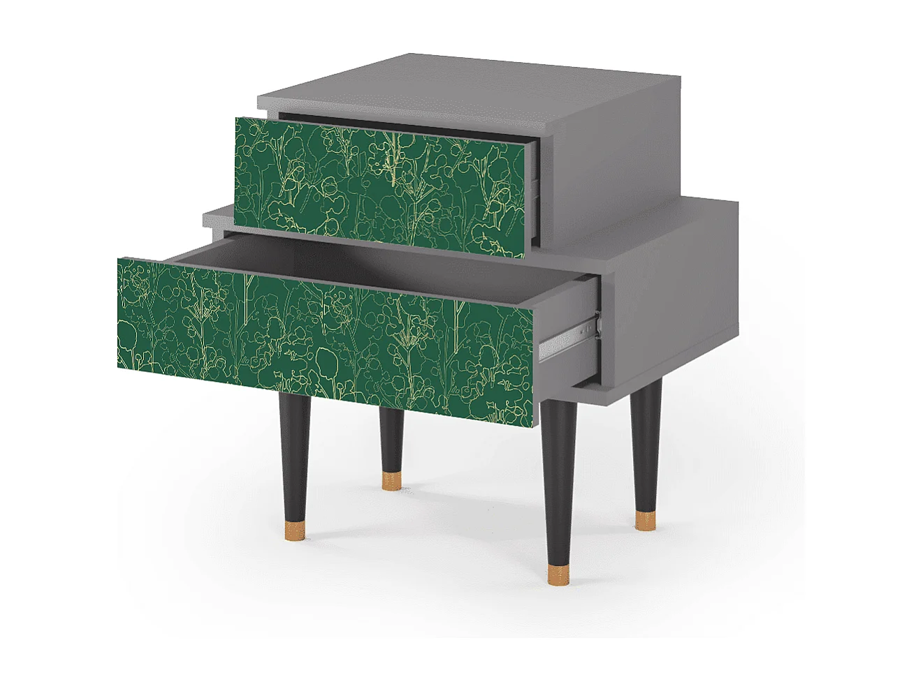 Table de nuit - 58х58х41 cm - NS1 - Emerald Forest, Gris
