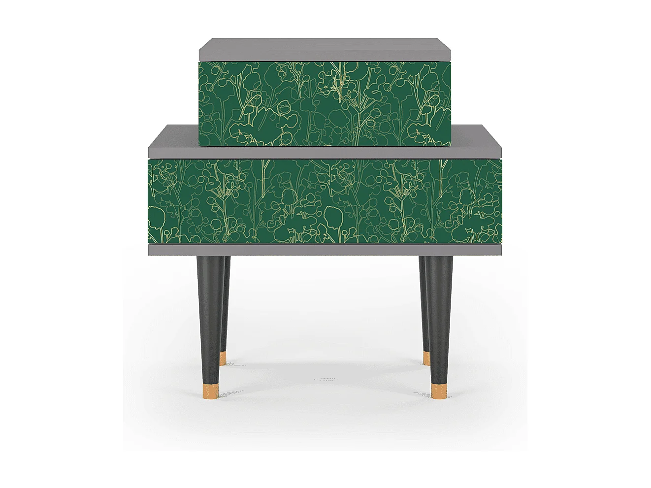 Comodino - 58х58х41 cm - NS1 - Emerald Forest, Grigio