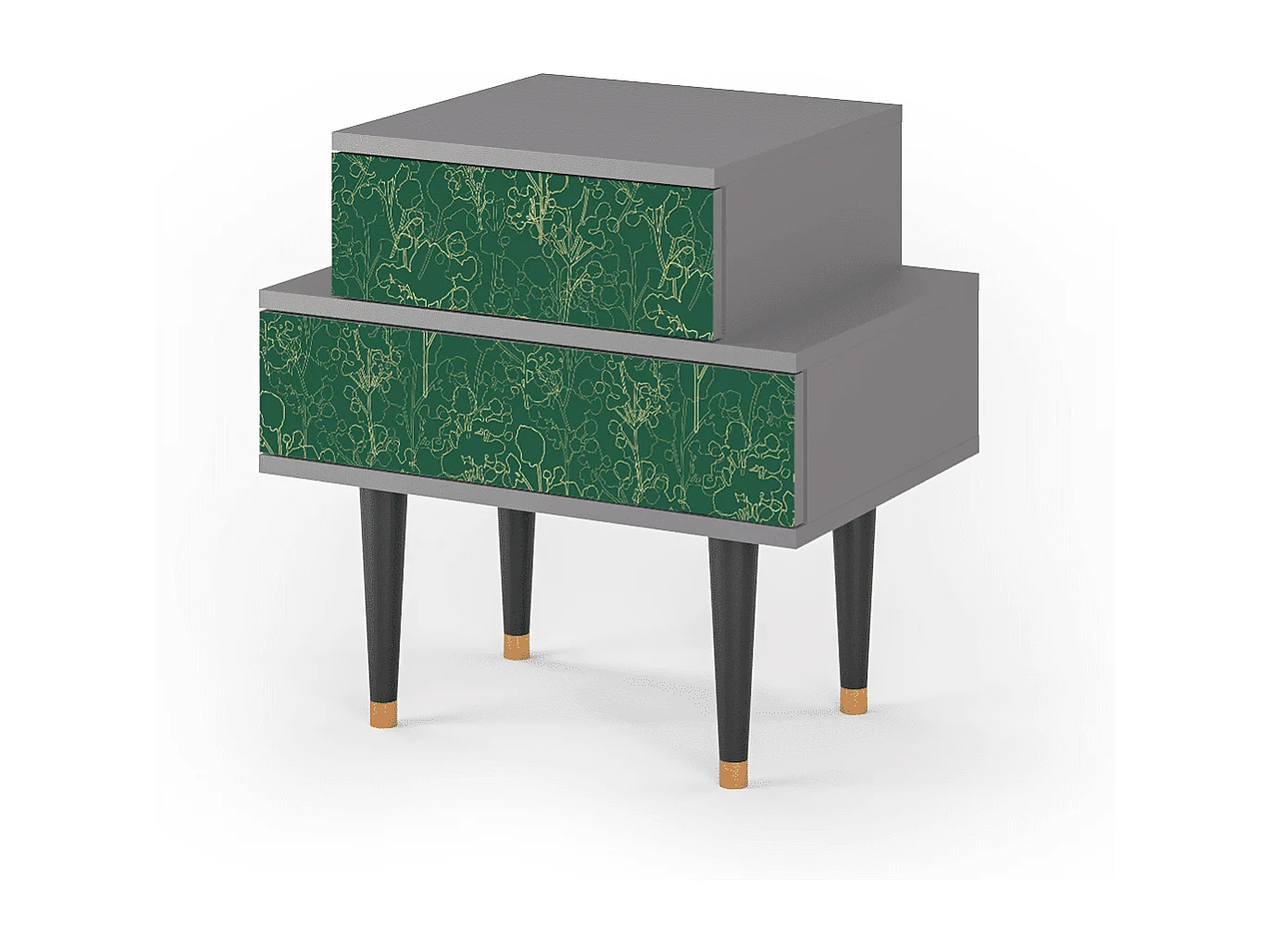 Comodino - 58х58х41 cm - NS1 - Emerald Forest, Grigio