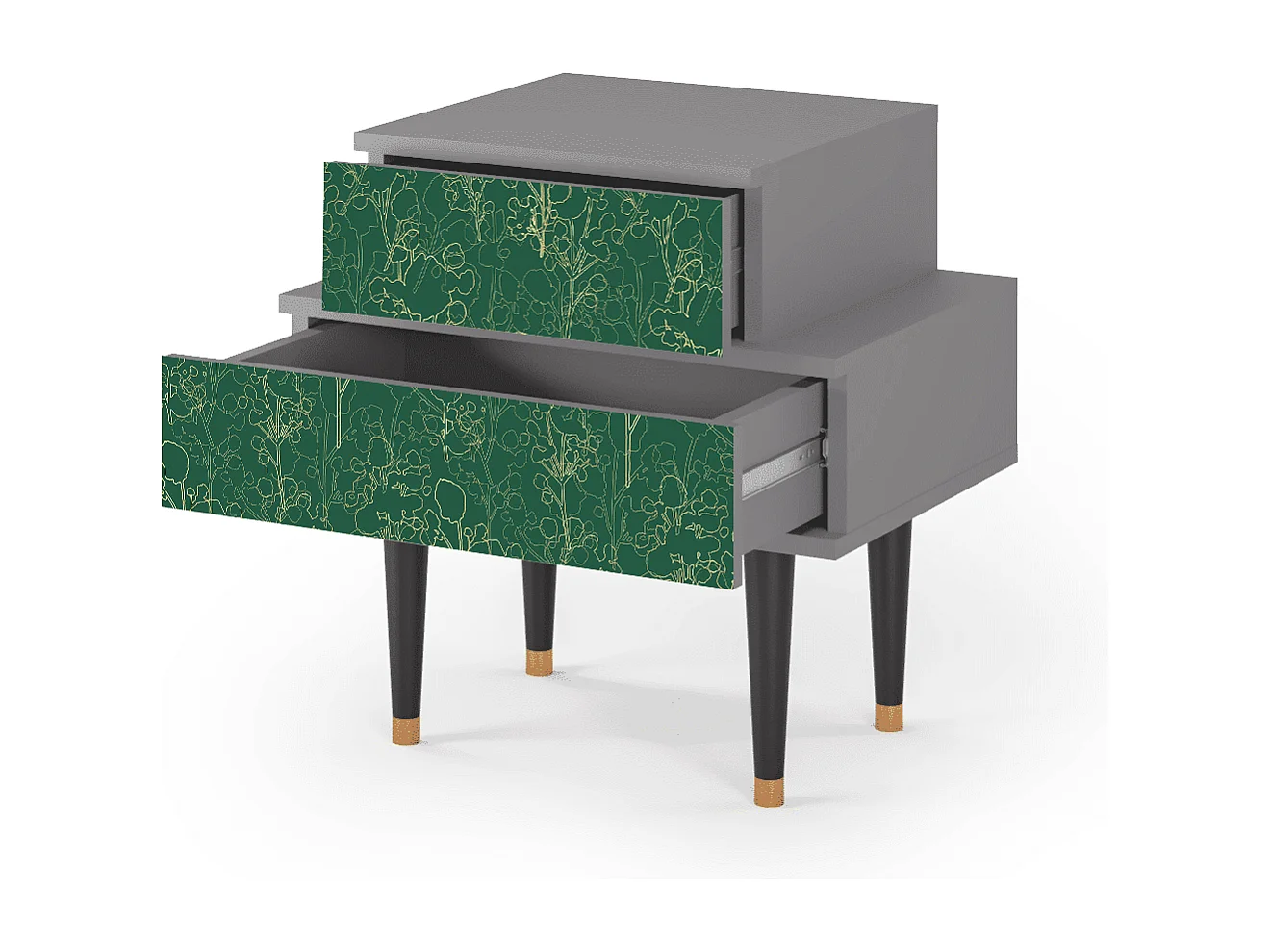 Comodino - 58х58х41 cm - NS1 - Emerald Forest, Grigio