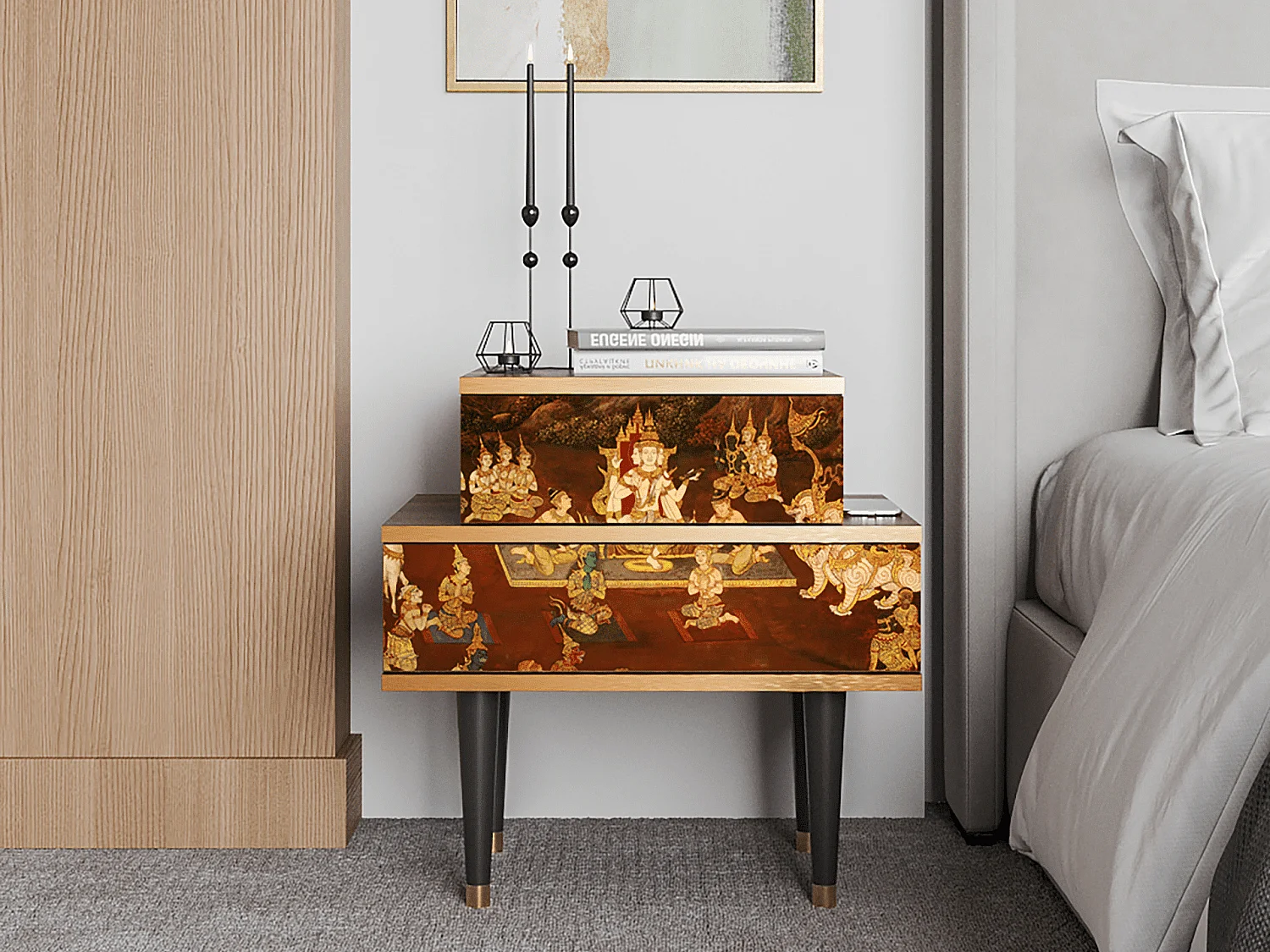 Table de nuit - 58х58х41 cm - NS1 - Malyavan, Noyer