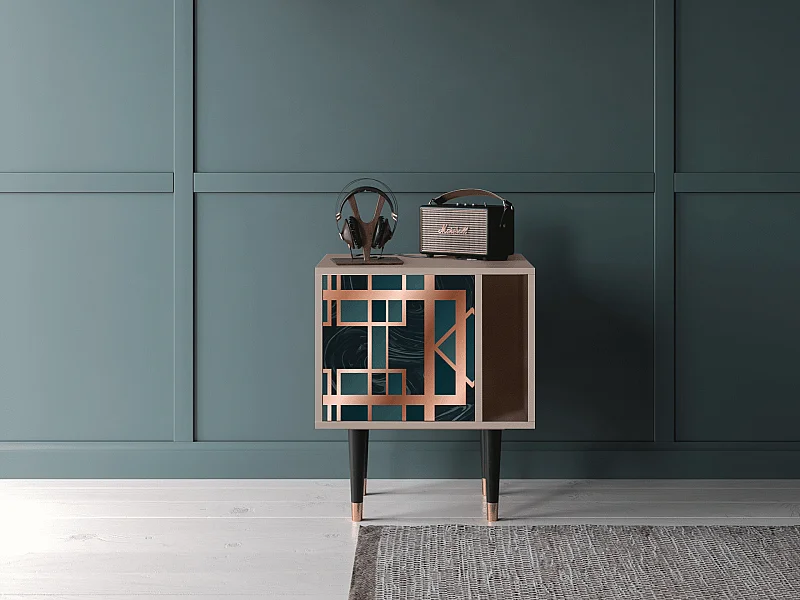 Stolik nocny - 57х69х48 cm - S2 - Emerald Metro, Latte