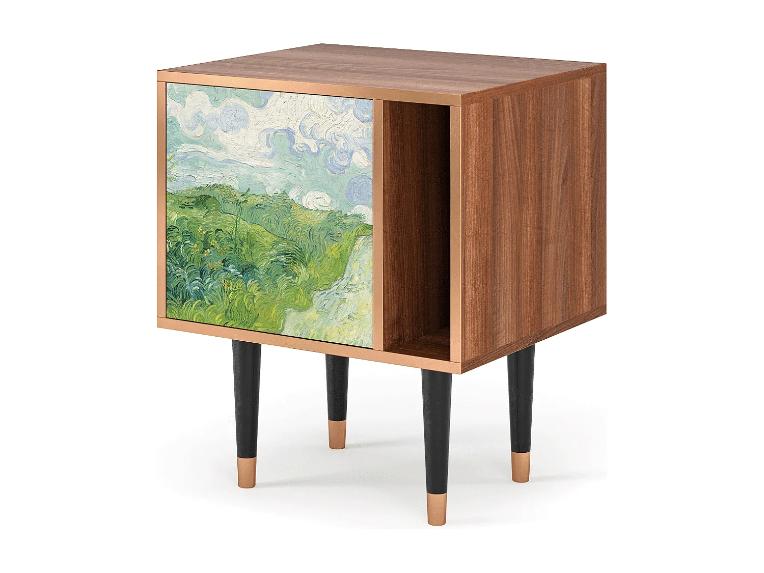 Table de nuit - 57х69х48 cm - S2 - Green Wheat Fields, Noyer
