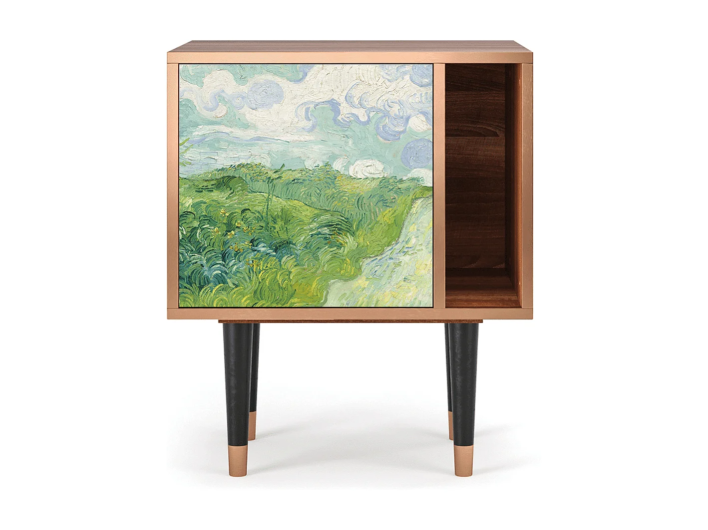 Table de nuit - 57х69х48 cm - S2 - Green Wheat Fields, Noyer