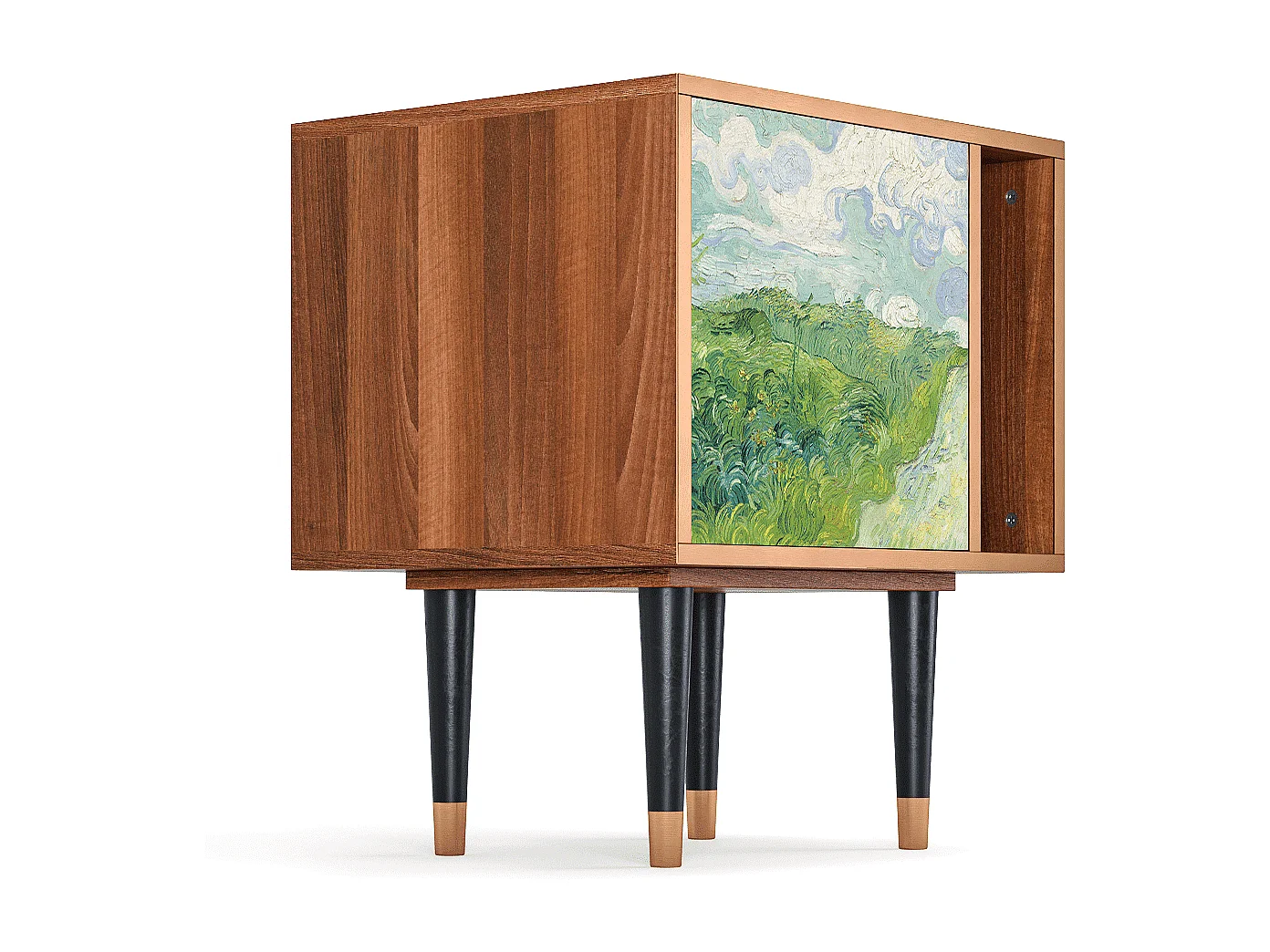 Table de nuit - 57х69х48 cm - S2 - Green Wheat Fields, Noyer