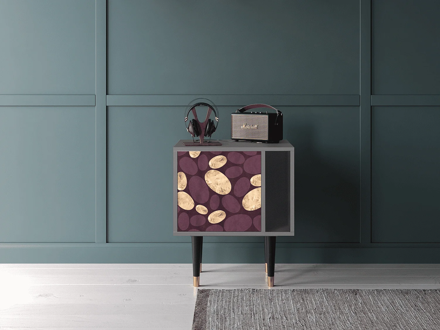 Nachtkastje - 57х69х48 cm - S2 - Fine Wine, Grijs