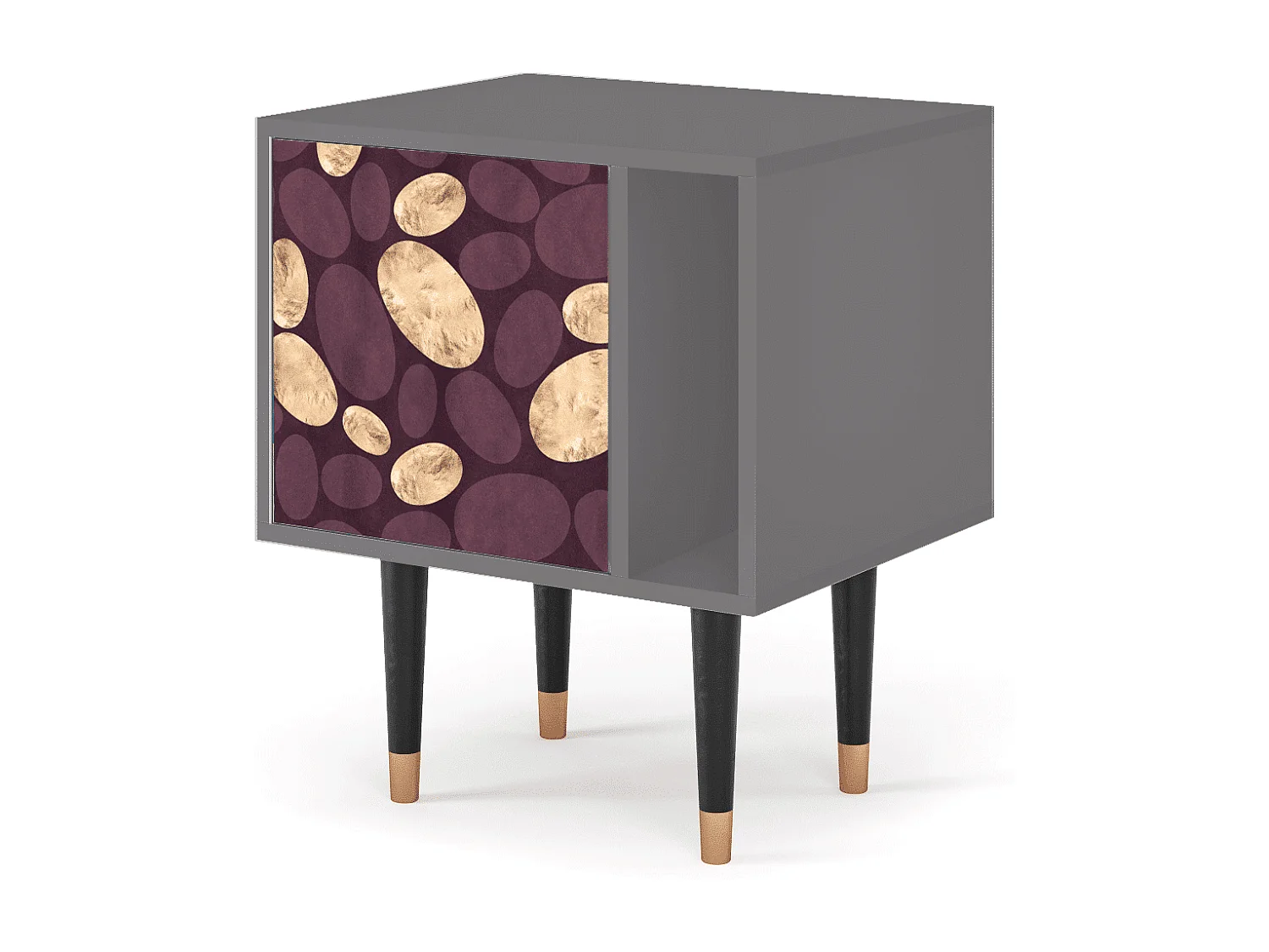 Criado-mudo - 57х69х48 cm - S2 - Fine Wine, Cinza