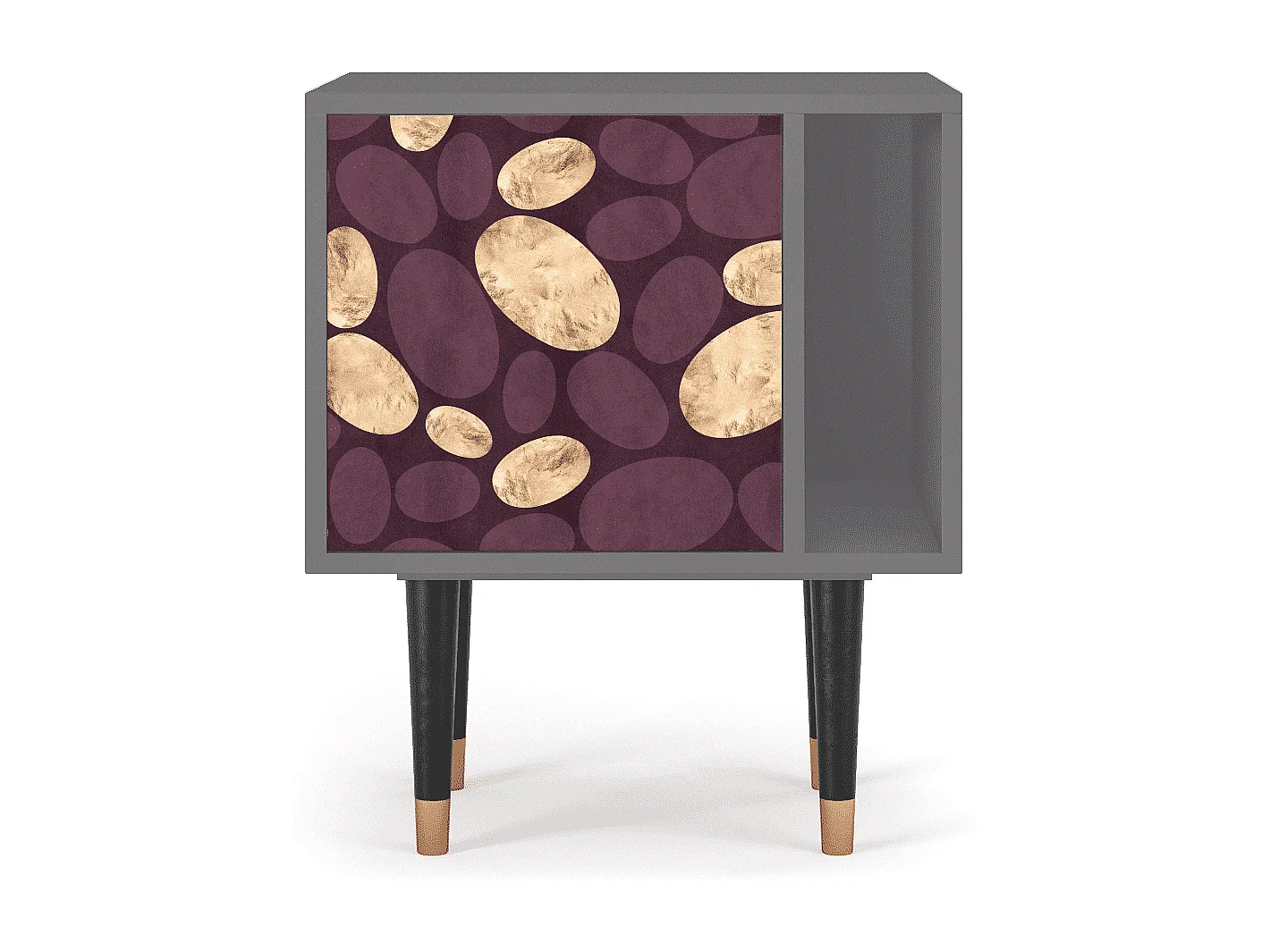 Stolik nocny - 57х69х48 cm - S2 - Fine Wine, Szary