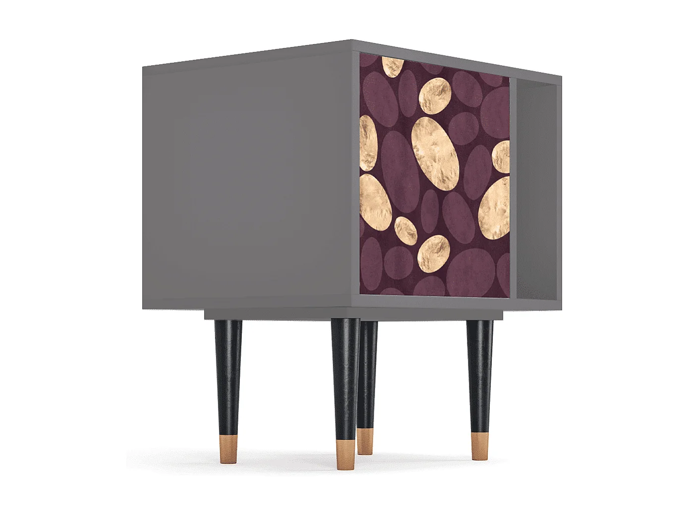 Stolik nocny - 57х69х48 cm - S2 - Fine Wine, Szary