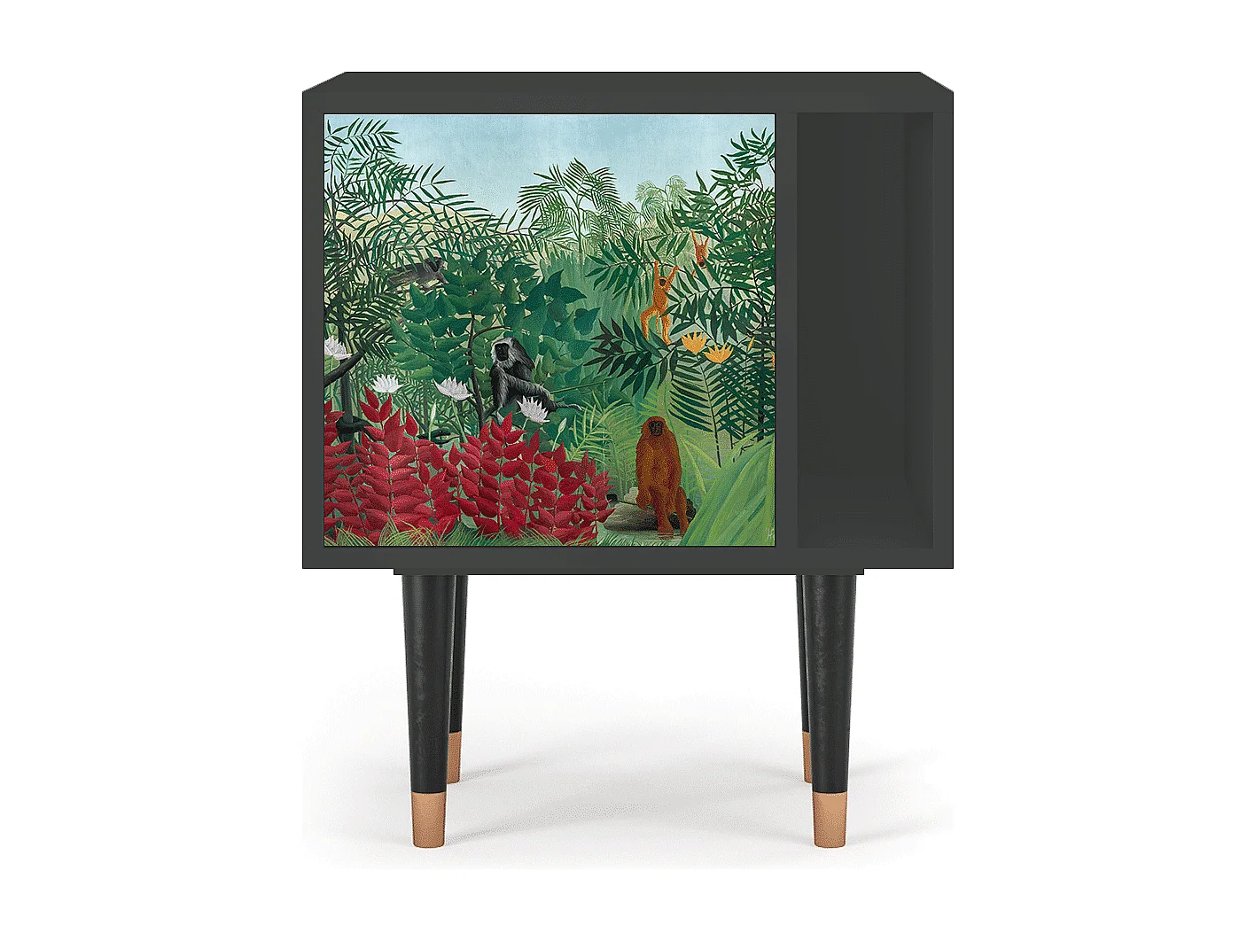 Mesita de noche - 57х69х48 cm - S2 - Jungles in Paris, Antracita