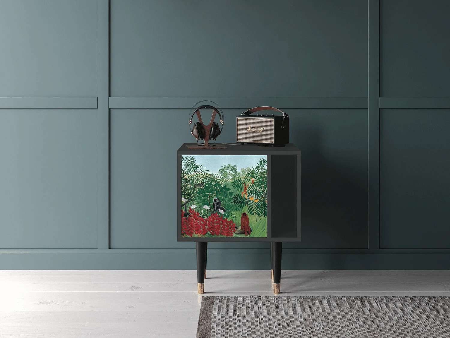 Table de nuit - 57х69х48 cm - S2 - Jungles in Paris, Anthracite