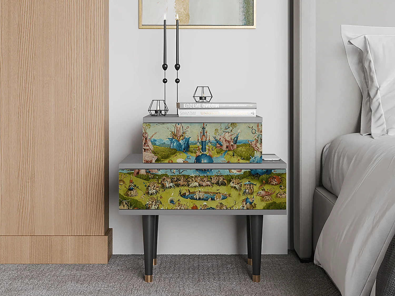 Comodino - 58х58х41 cm - NS1 - The Garden 2 by Bosch, Grigio