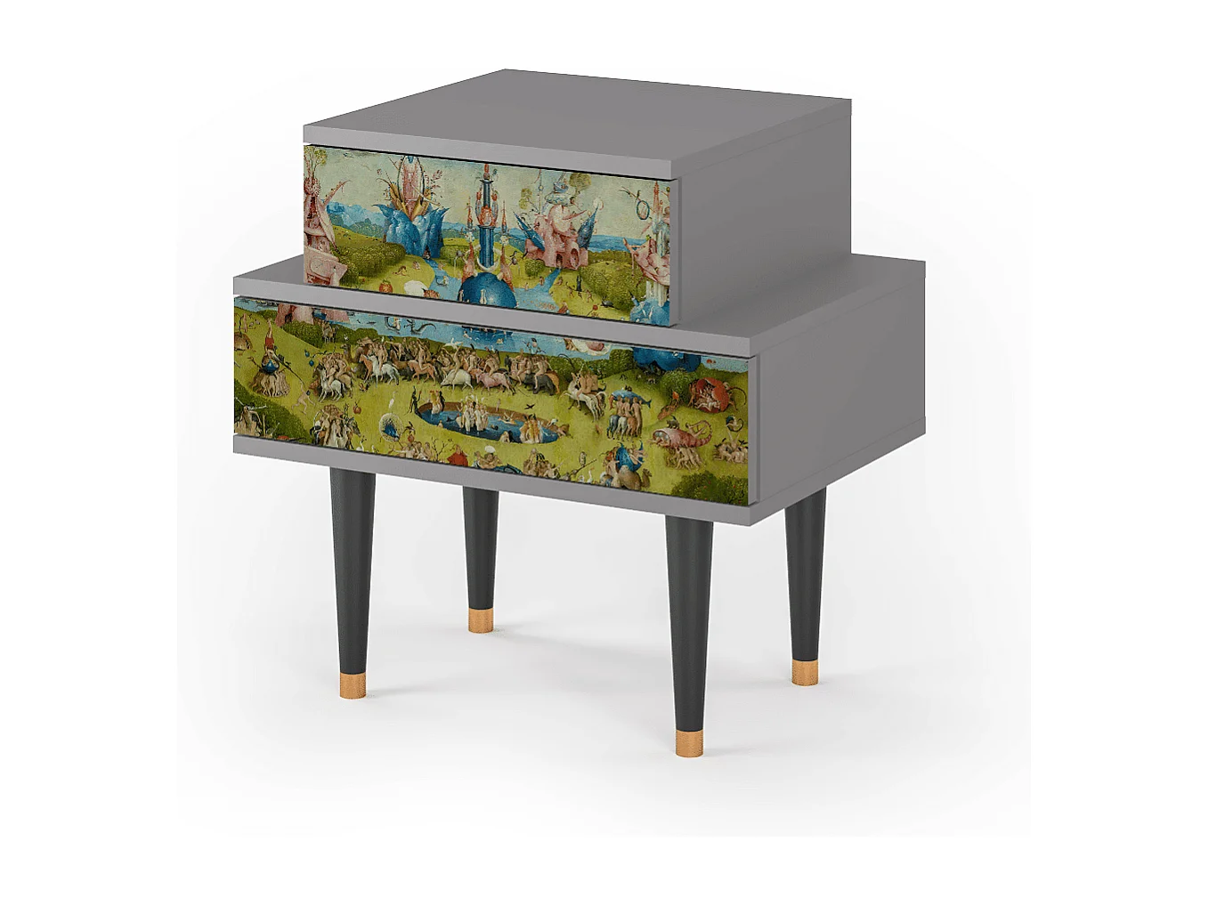 Stolik nocny - 58х58х41 cm - NS1 - The Garden 2 by Bosch, Szary