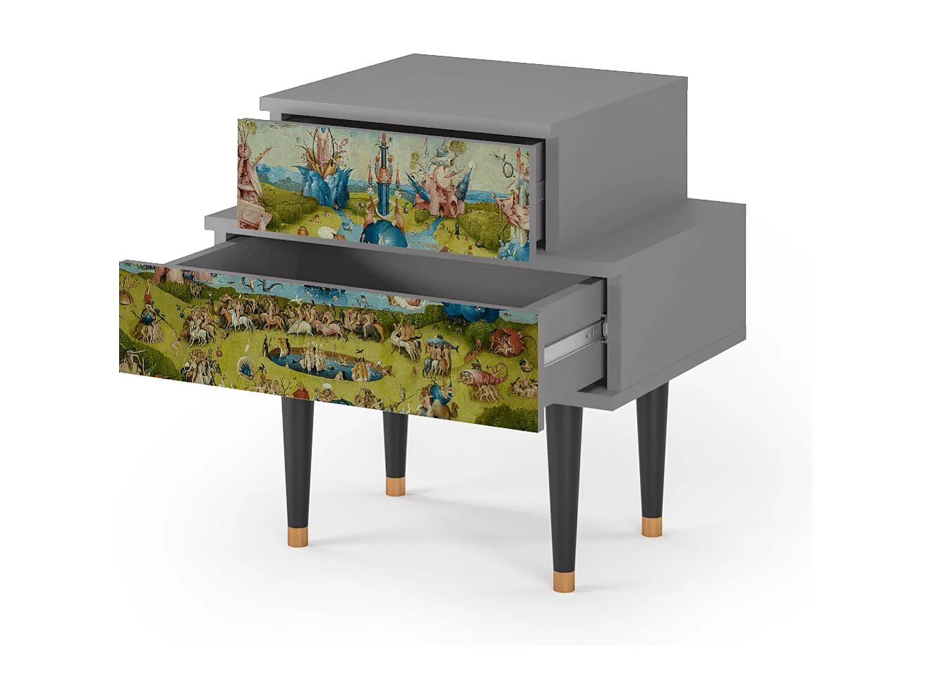 Stolik nocny - 58х58х41 cm - NS1 - The Garden 2 by Bosch, Szary
