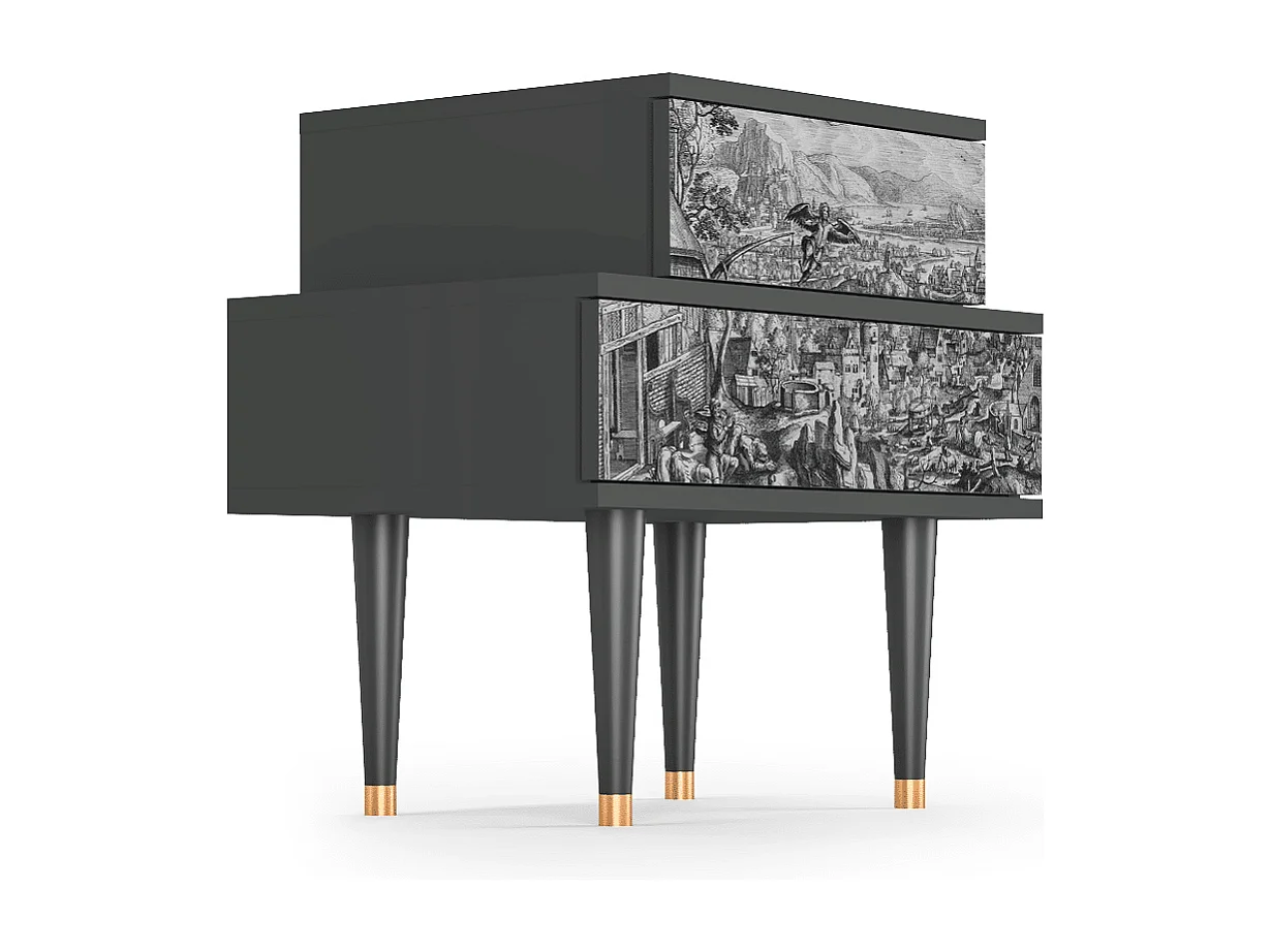 Stolik nocny - 58х58х41 cm - NS1 - Departure, Antracyt