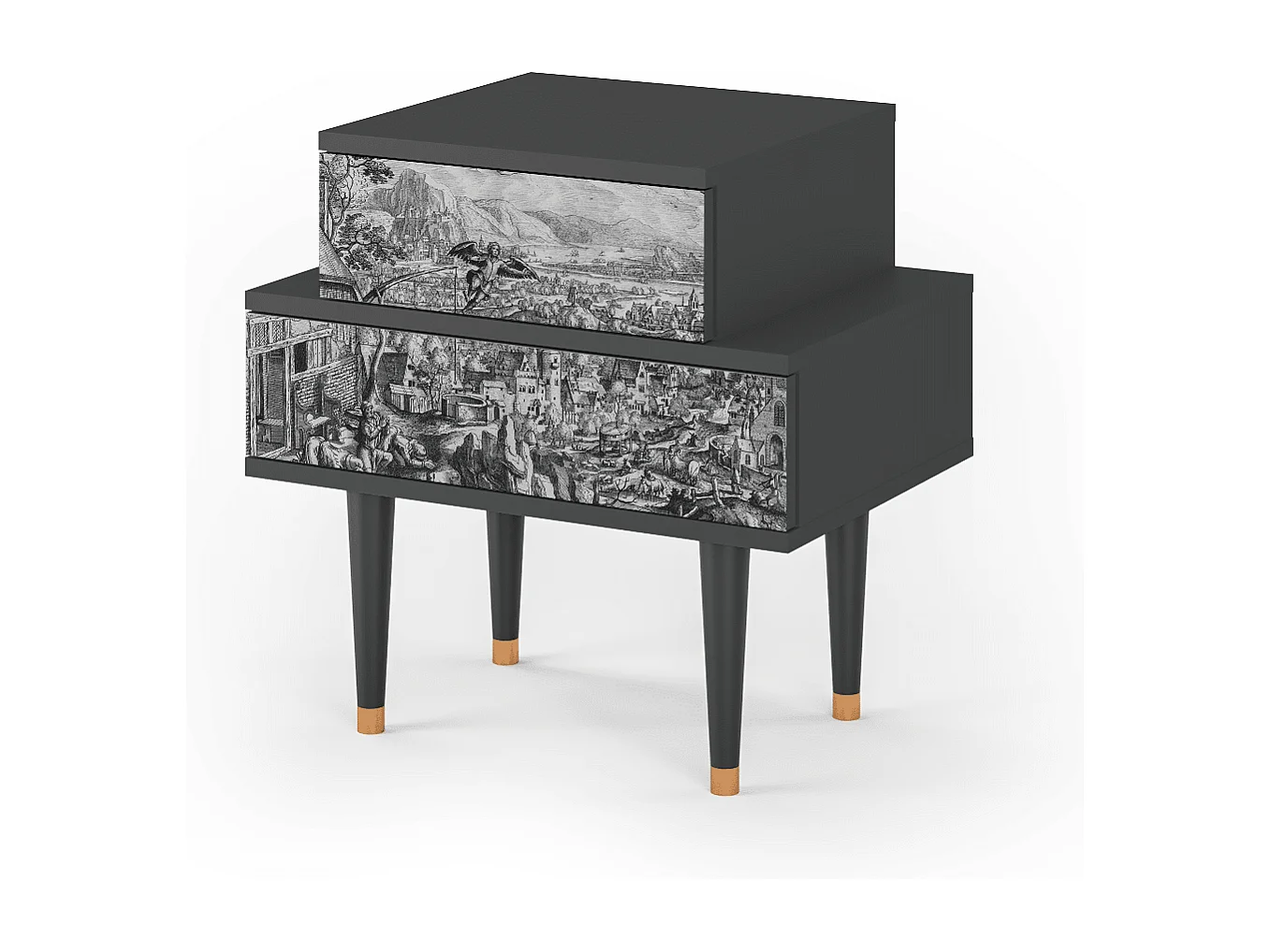 Table de nuit - 58х58х41 cm - NS1 - Departure, Anthracite