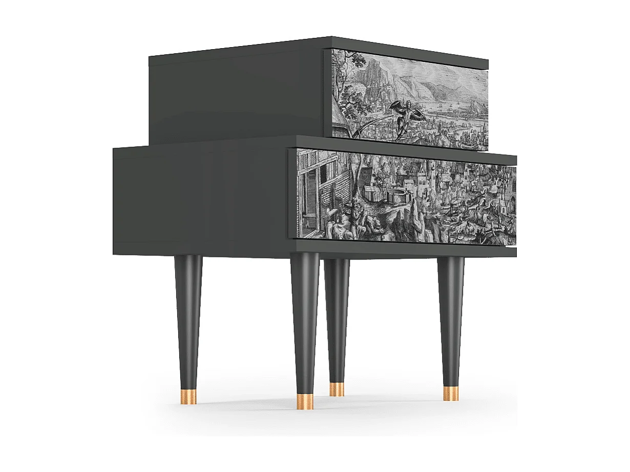 Nachtkastje - 58х58х41 cm - NS1 - Departure, Antraciet