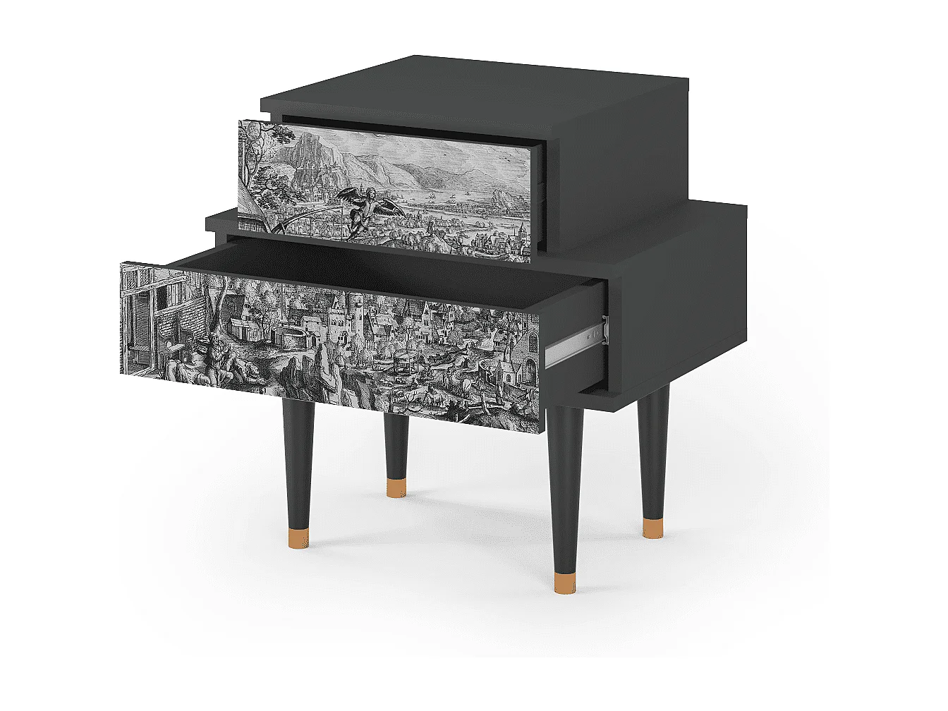 Nachtkastje - 58х58х41 cm - NS1 - Departure, Antraciet