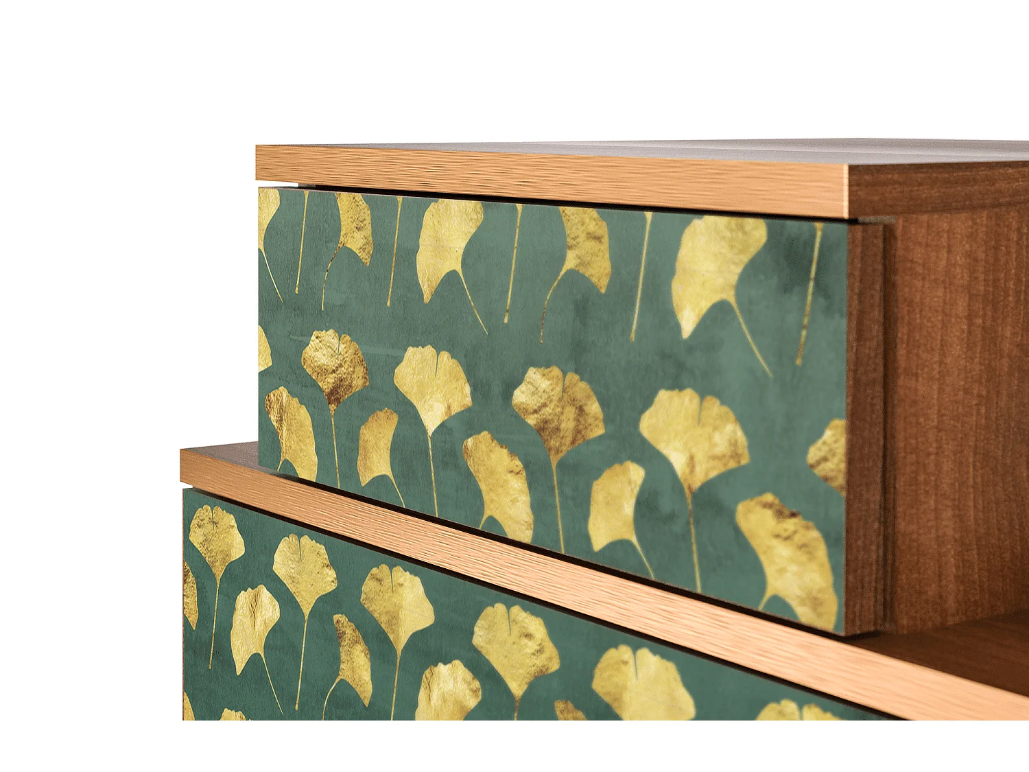 Table de nuit - 58х58х41 cm - NS1 - Gingko leaves, Noyer